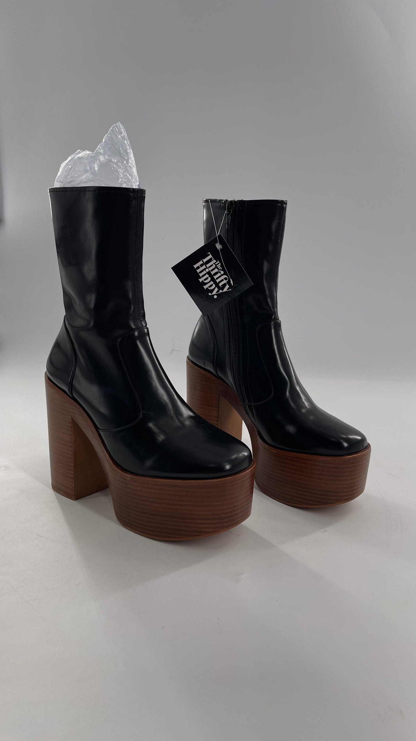 Jeffrey Campbell Mexique Black Boot with Platform And Chunky Wooden Heel (8)