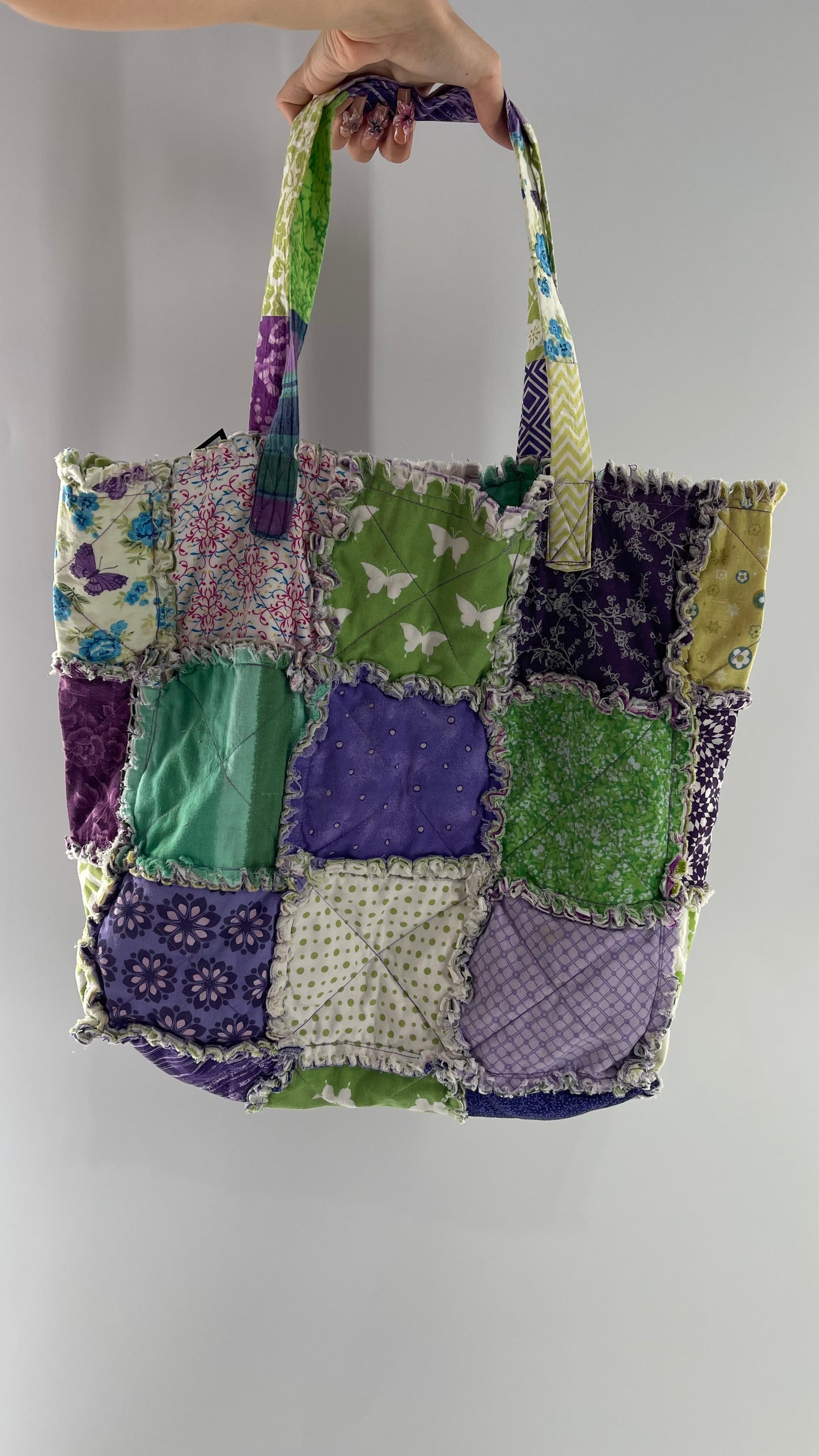 Vintage Susan Hitchcock Quilted Handmade Patchwork Tote Bag