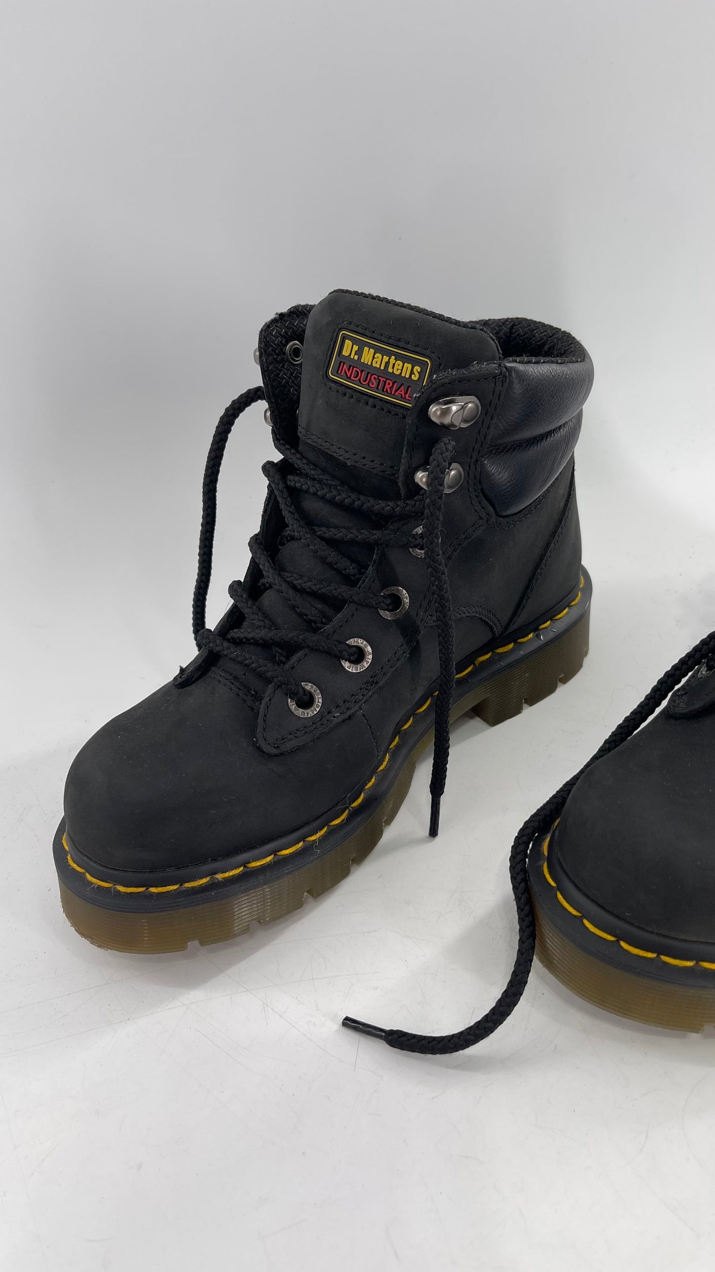 Vintage Doc Martens Industrial Black Combat Boots (6)