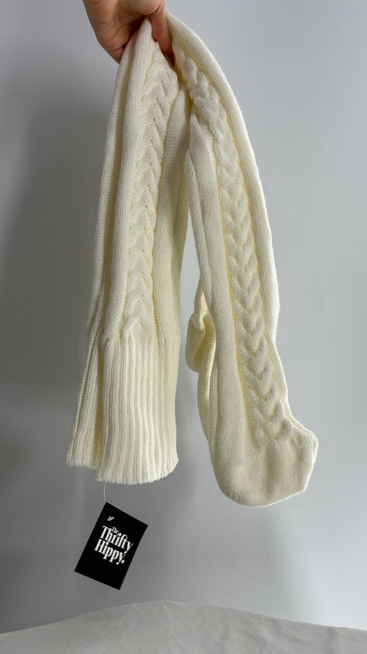NWOT Off White Thick Knit Thigh High Cableknit Socks