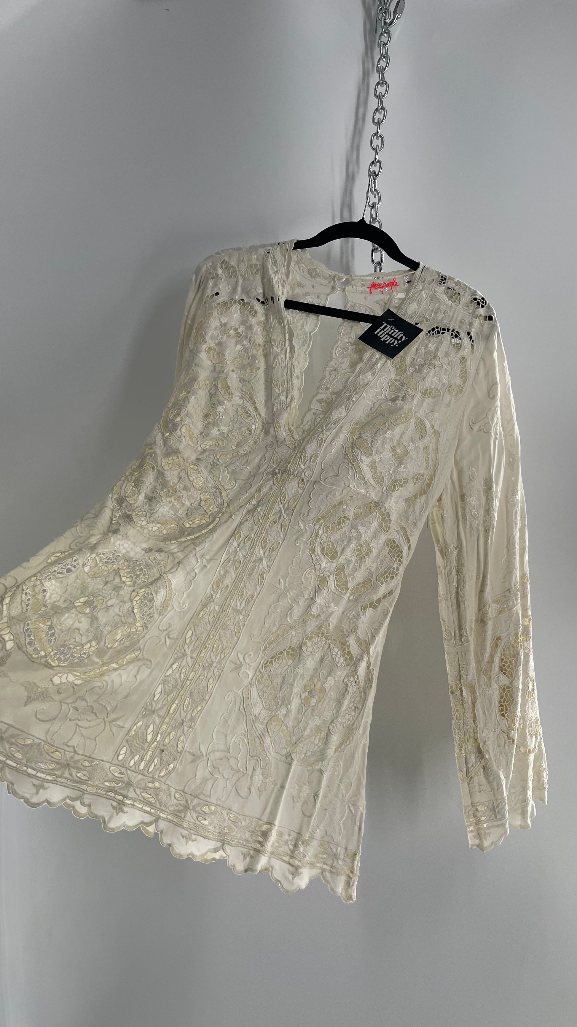 free people cream lace dress Free People One Million Lovers Lace Dress