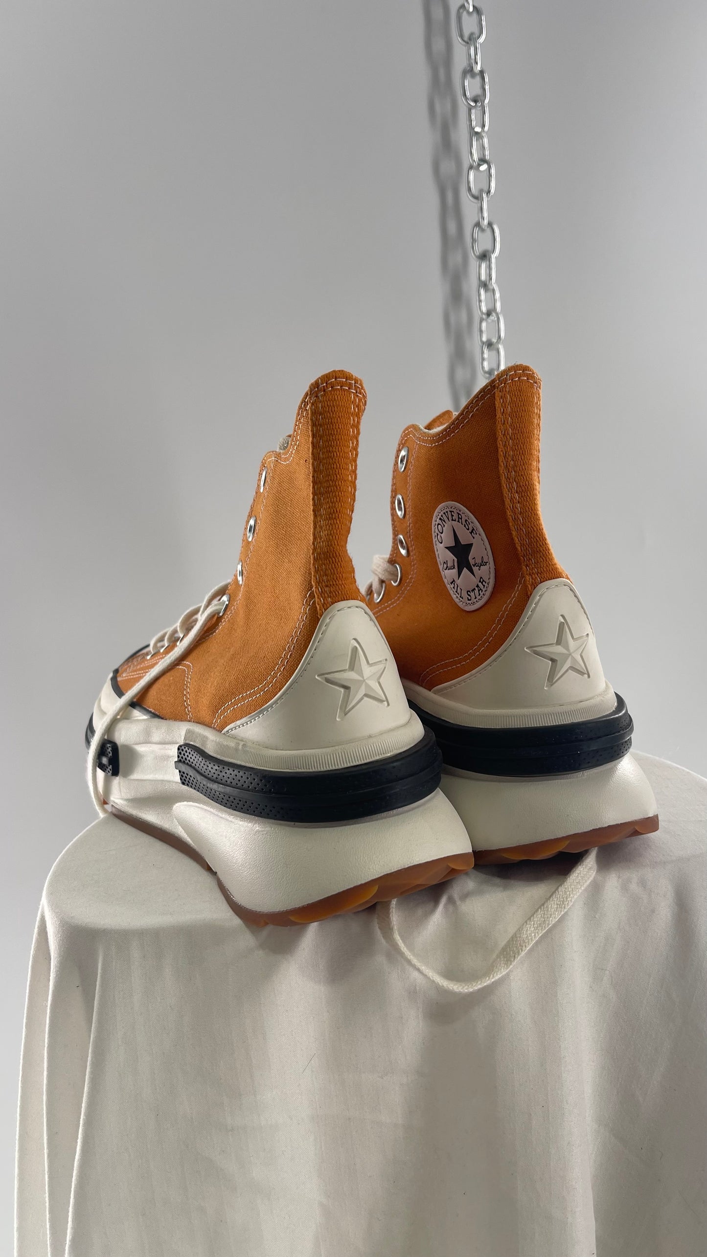 Converse All Stars Run Star Legacy CX Orange Platform Sneaker (9.5)