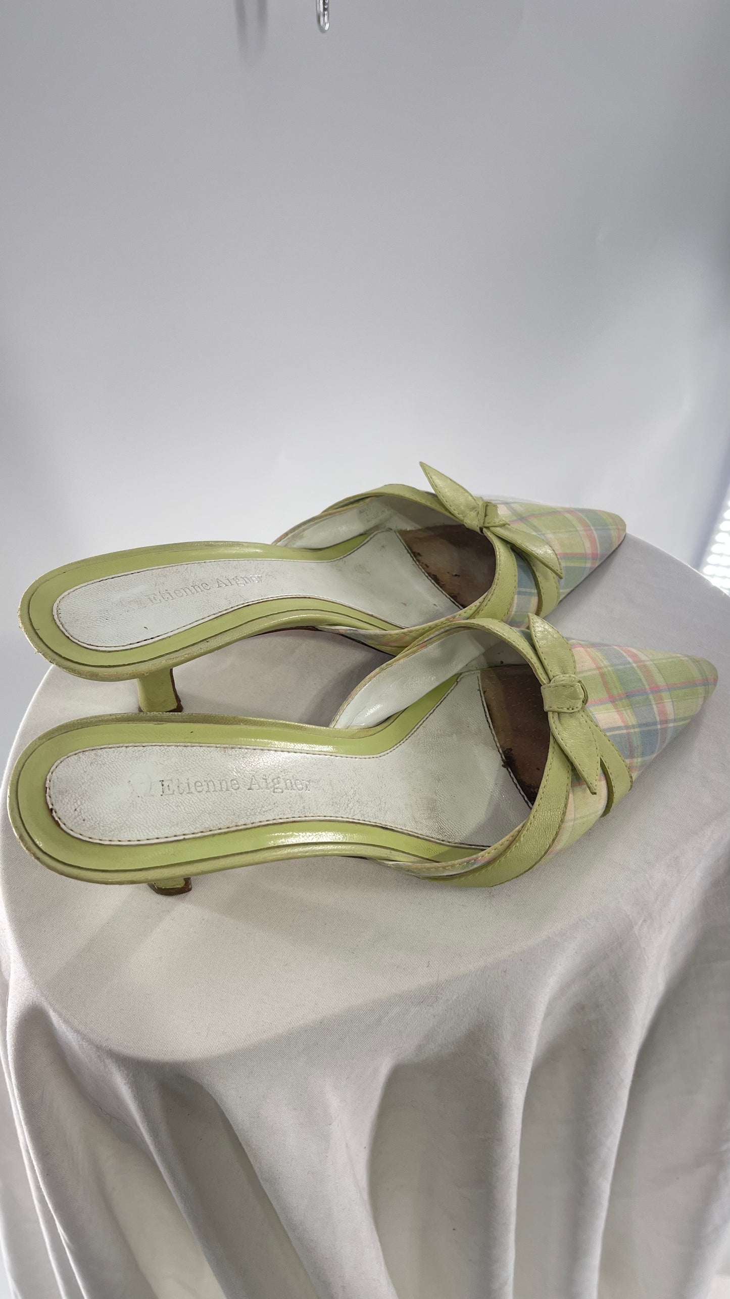 Vintage Etienne Agner Green Kitten Heel (6)