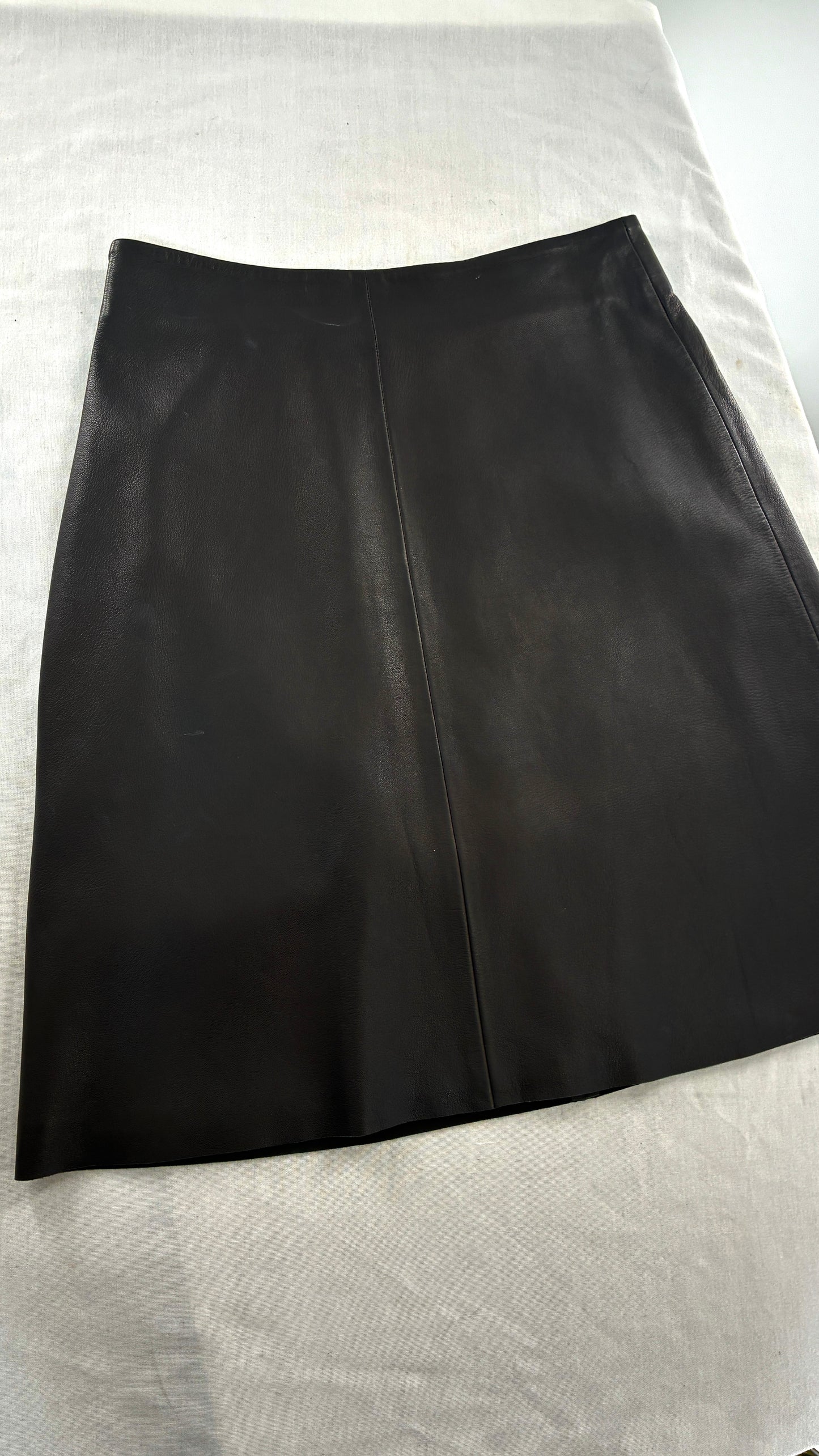 IRIS & INK 100% Black Lamb Leather Skirt (10)