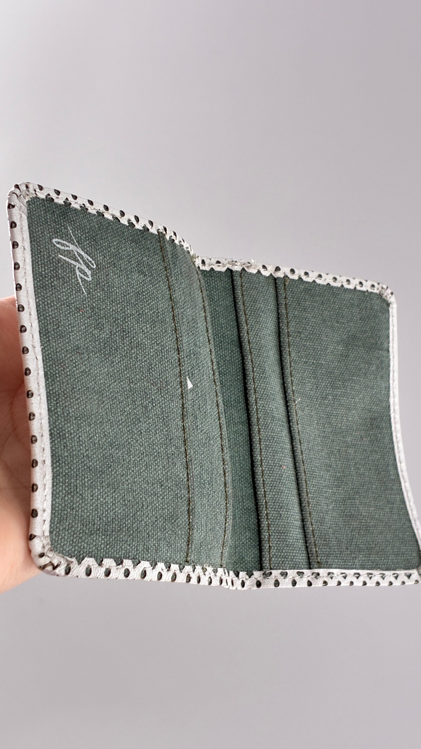 Free People Leather White Wallet with Canvas Lining