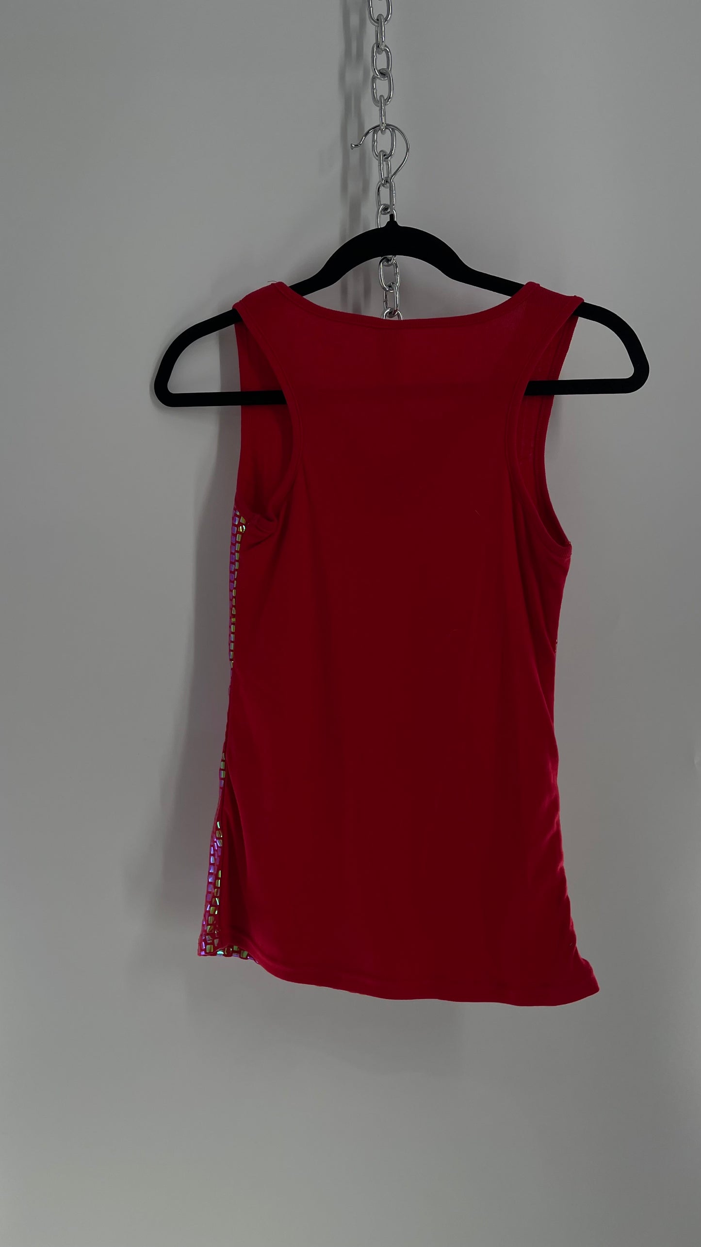 Vintage 1990s Red Iridescent Sequin Tank (S/M)