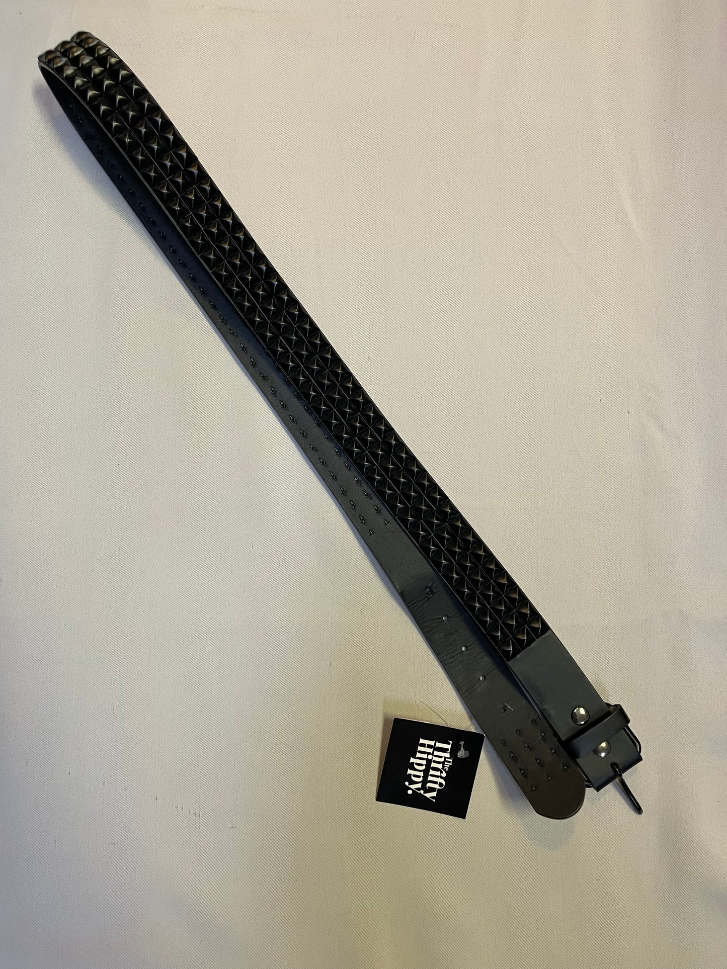 Vintage All Black Studded Belt (XXL)