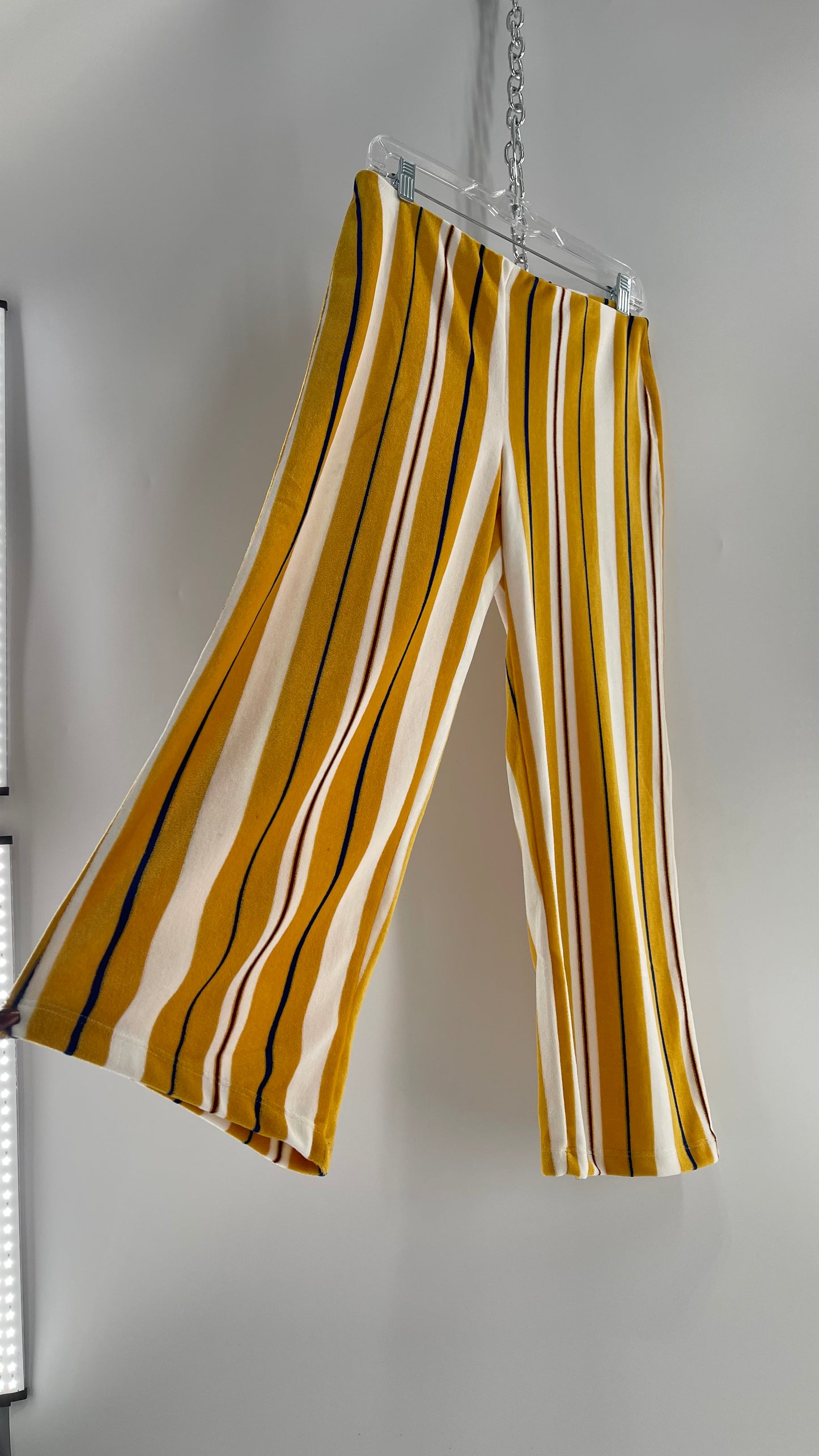 Urban Outfitters CroppedTerry Cloth Towel Yellow Striped Sweats (Medium)