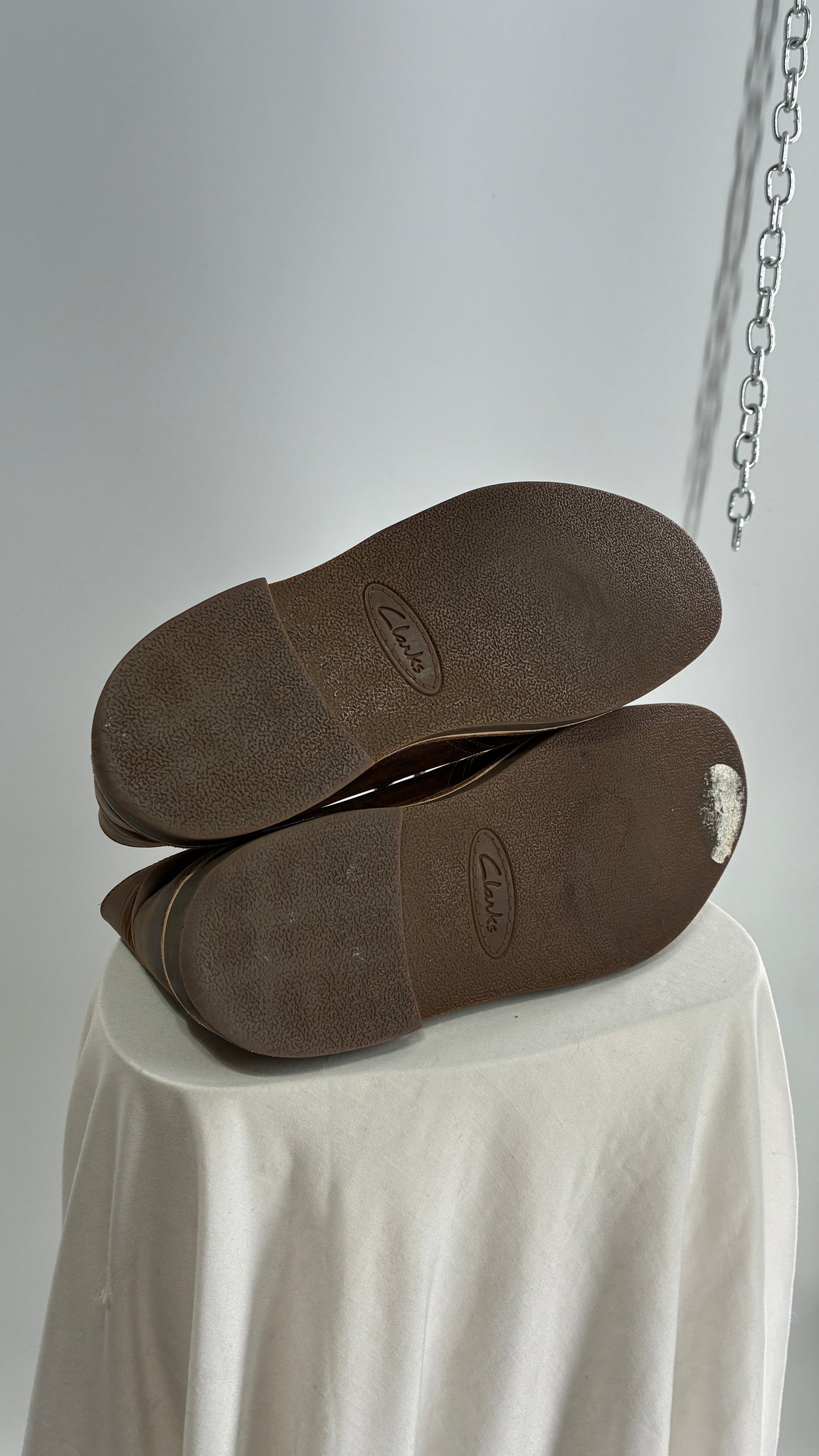 CLARKS Brown Leather Men’s Bushacre Chukka Boots (10.5)