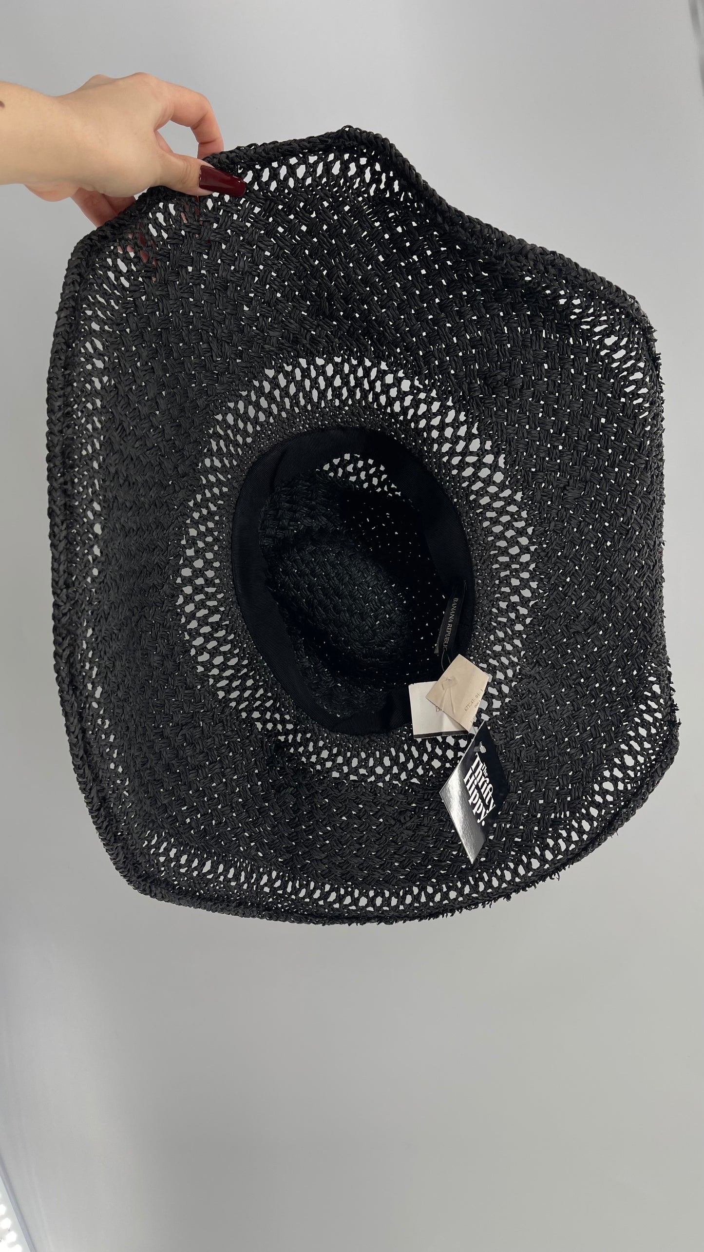 Banana Republic Black Straw Oversized Sun Hat with Tags Attached (S/M)