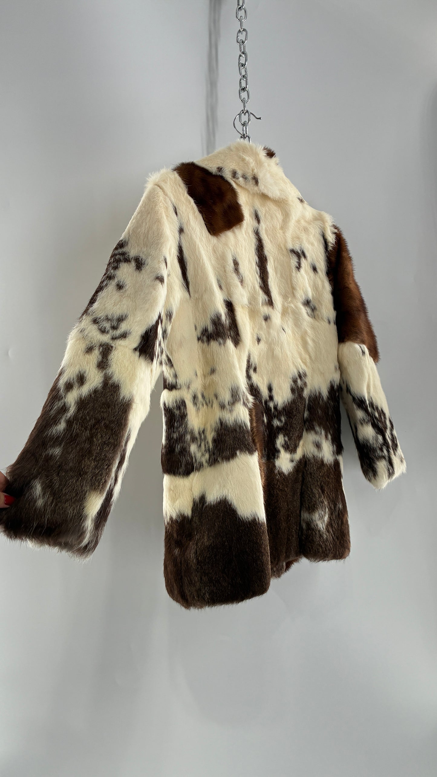 Vintage No Tags Handmade Patchwork Genuine Fur Coat (Medium)
