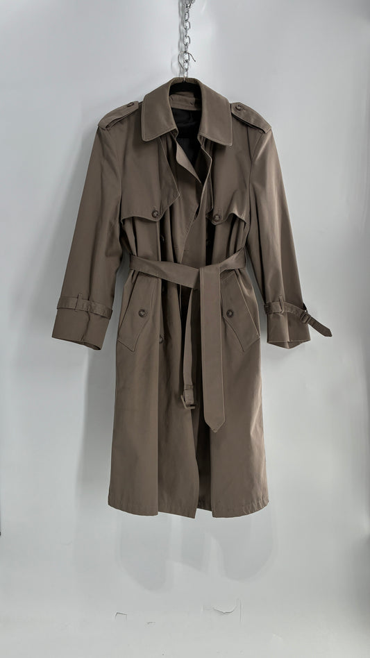 Vintage TOWNE Taupe Belted Trench Coat (40Short)