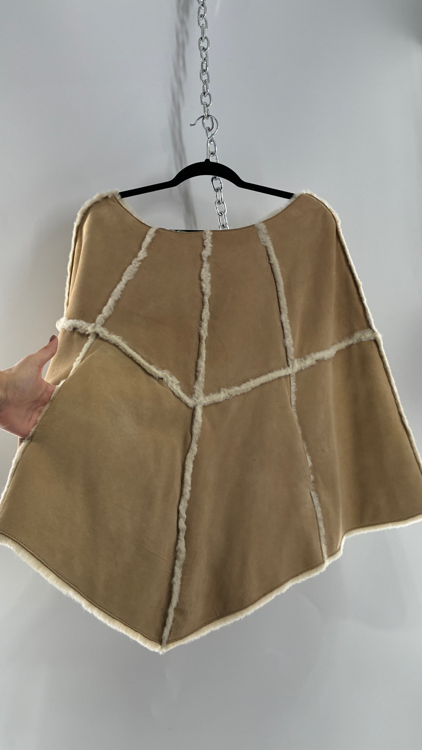Vintage UGG Leather Mouton Poncho Cape (S/M)
