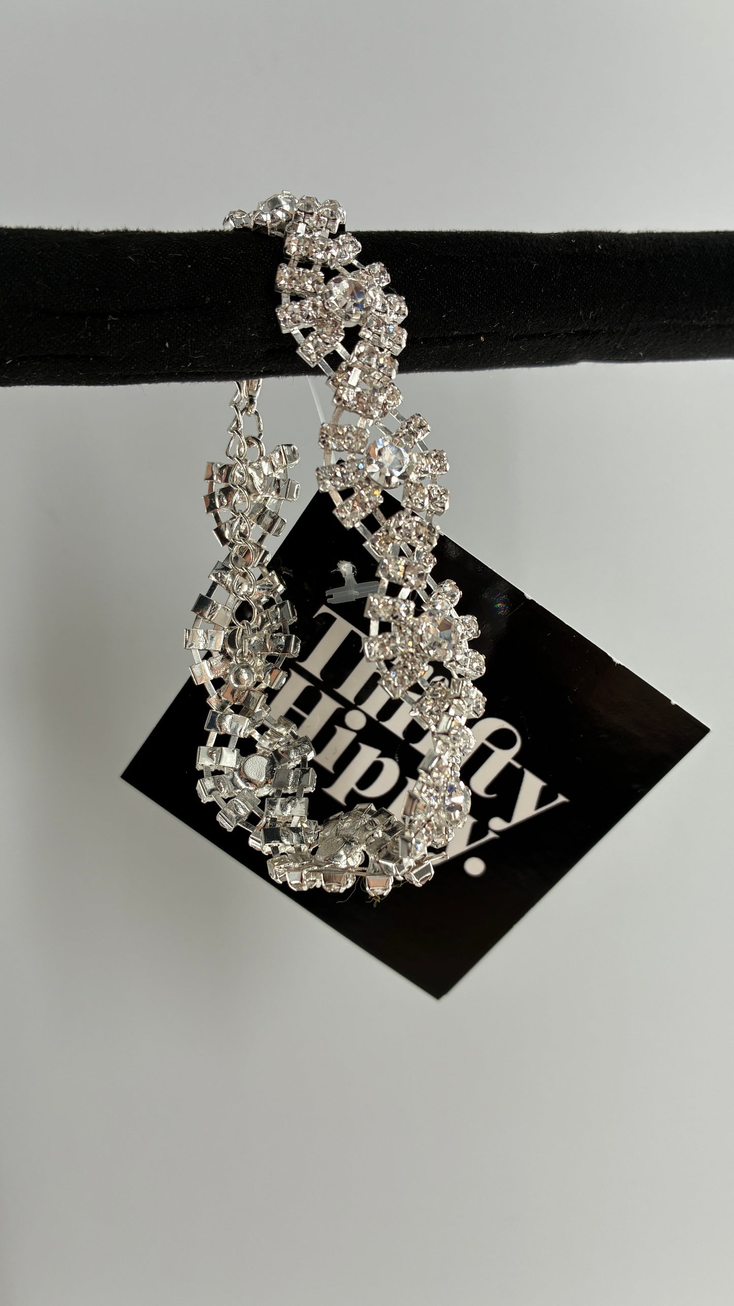 Silver Rhinestone Encrusted Bracelet
