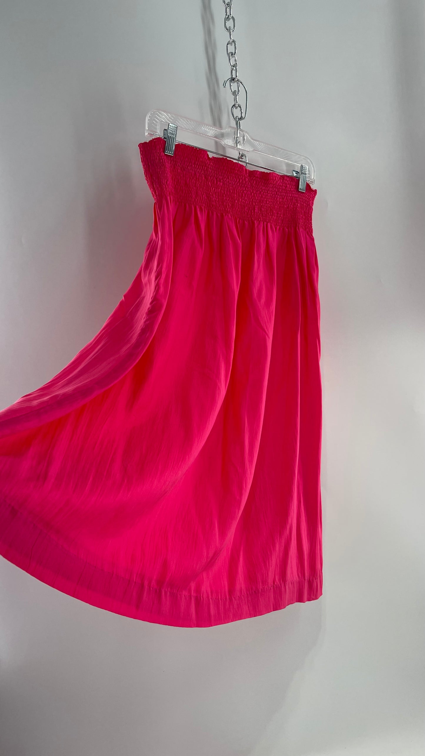 Vintage Ship n’ Shore Neon Pink 100% Silk Skirt (Medium)