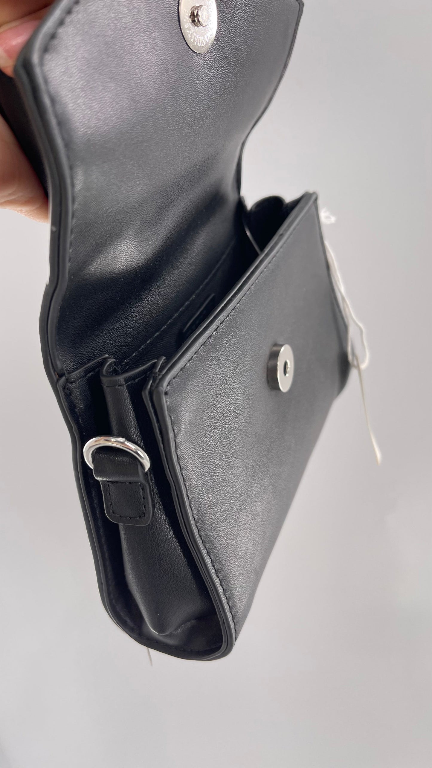 Urban Outfitters Black Vegan Leather Ultra Mini Purse with Detachable Crossbody Strap