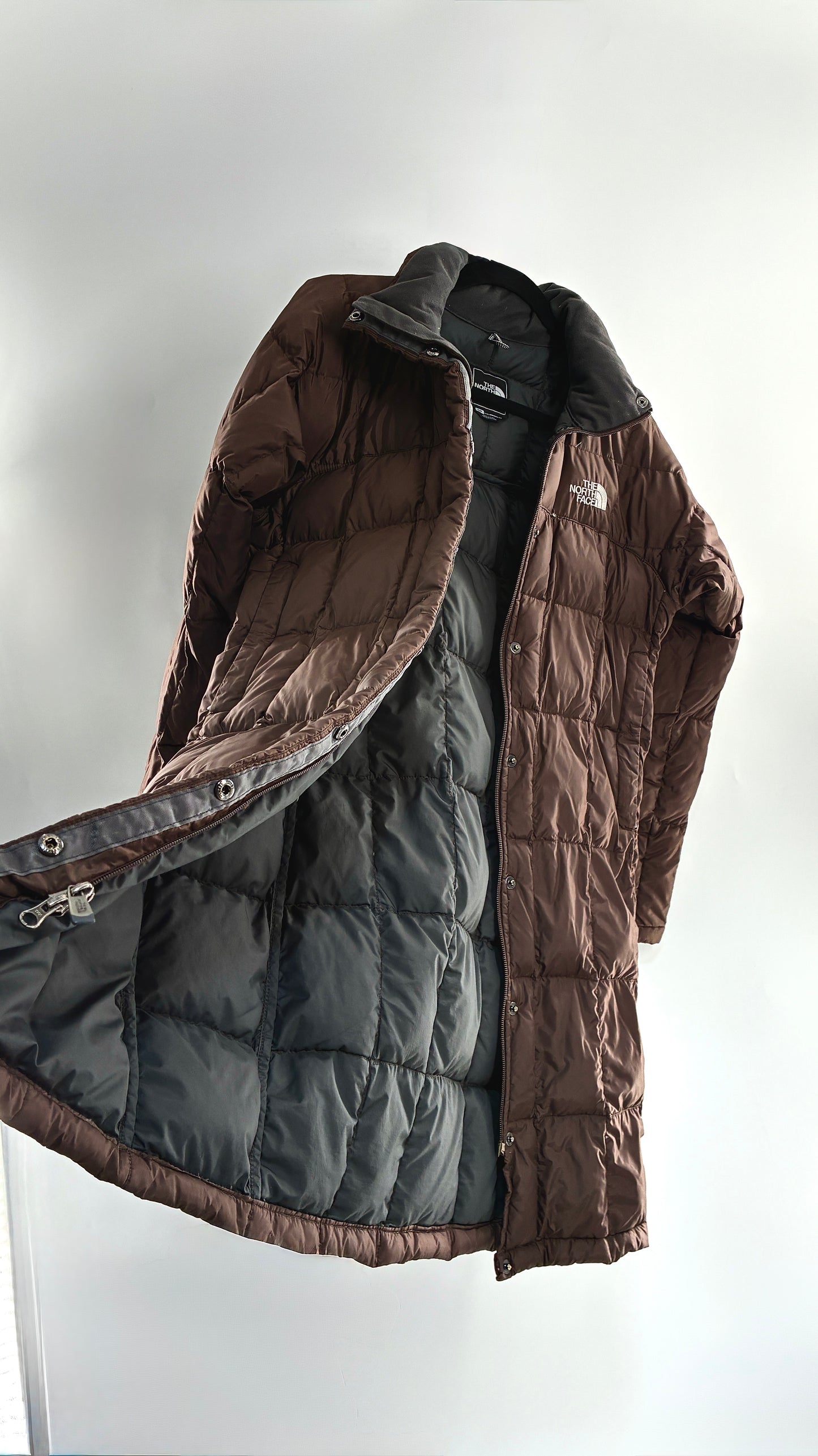 Vintage 1990s NORTH FACE Brown Bubble Puffer Coat (Small)