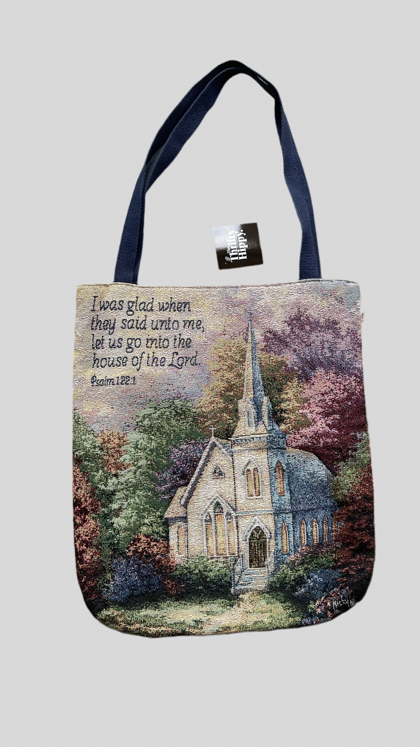 Vintage Dual Side Psalm Bible Verse Tapestry Tote Bag