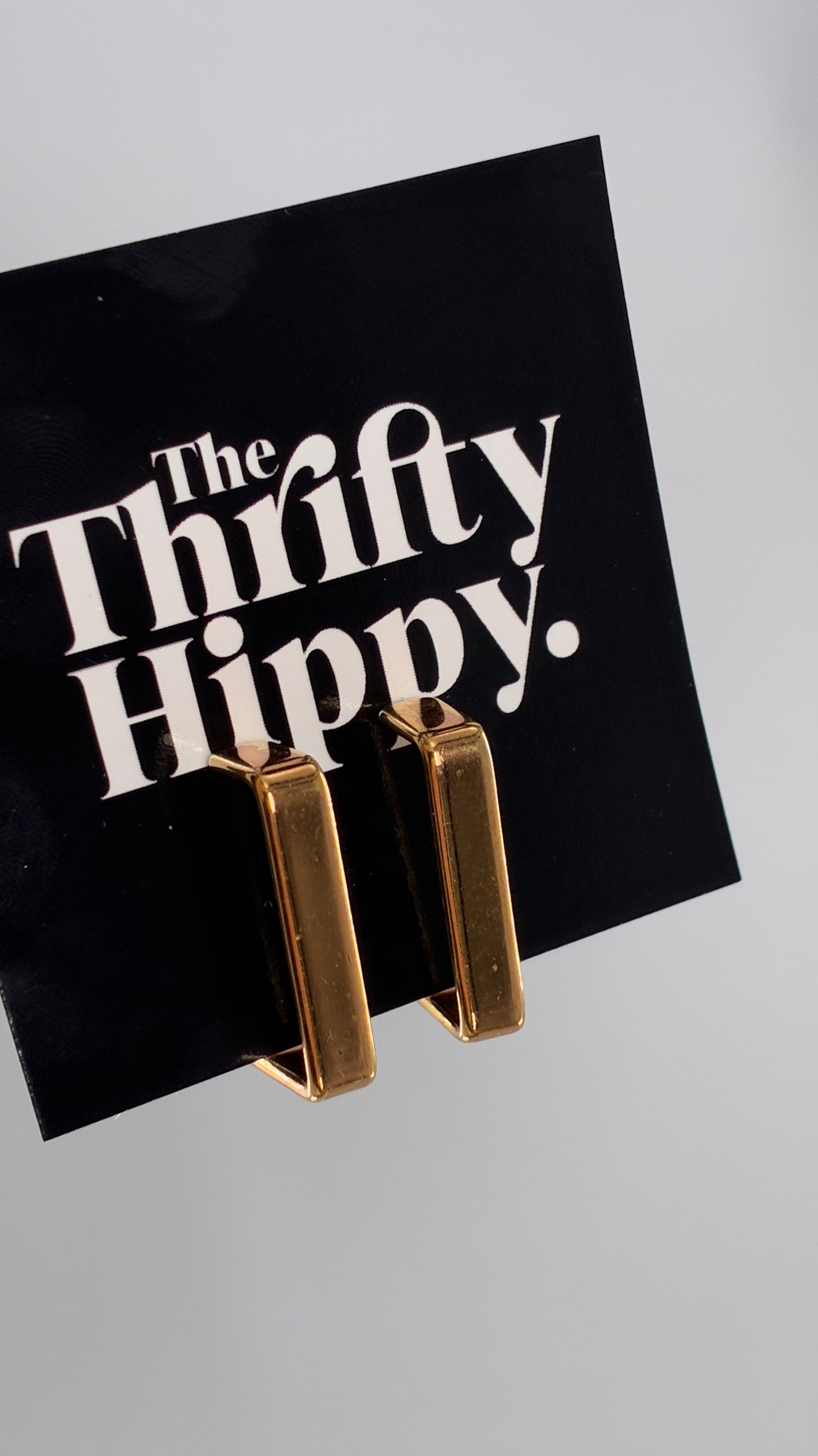 Vintage Gold Square Hoop Earrings