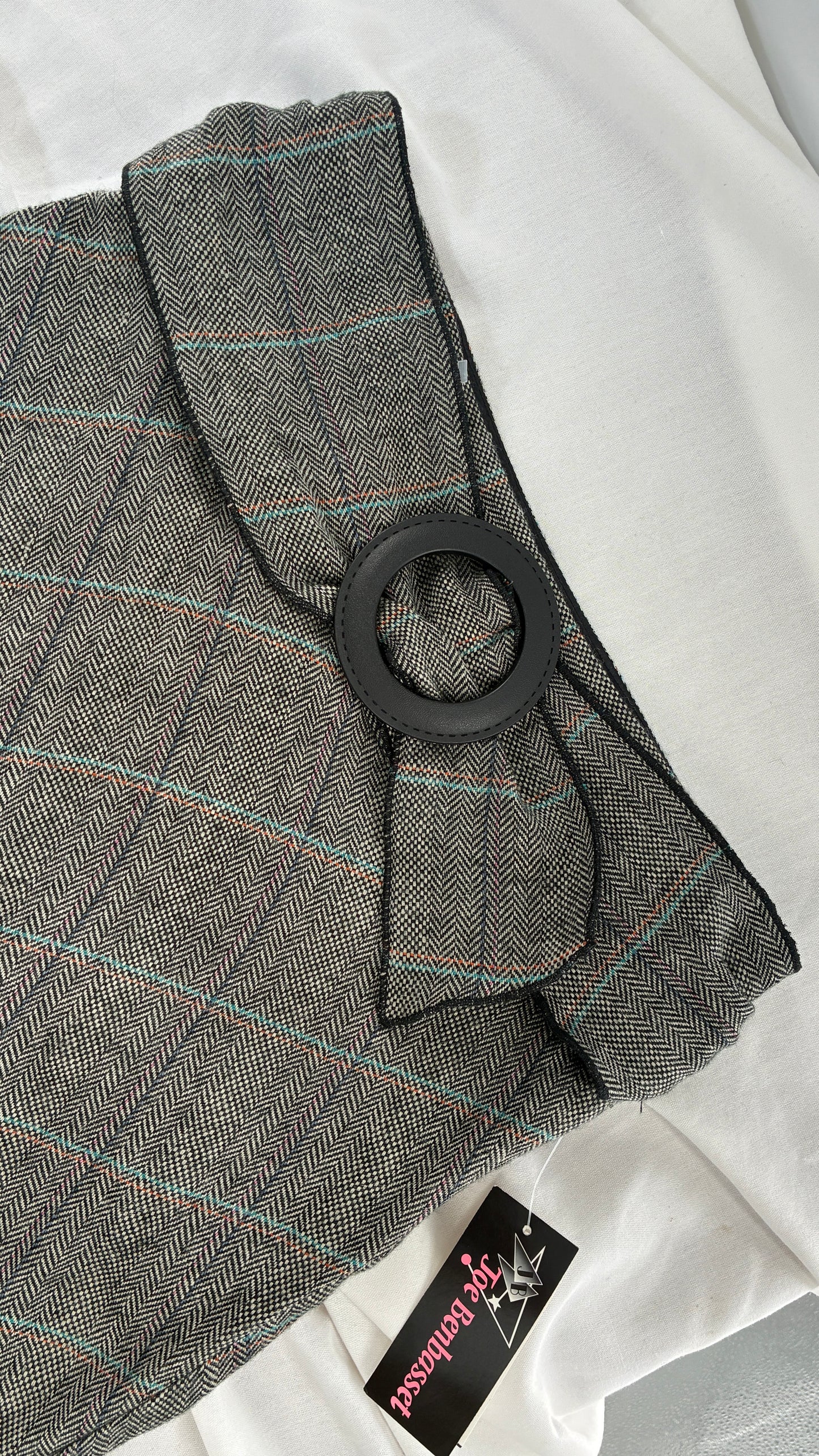 Deadstock Vintage JOE BENBASSET Plaid Skirt with Sash and Buckle (7)