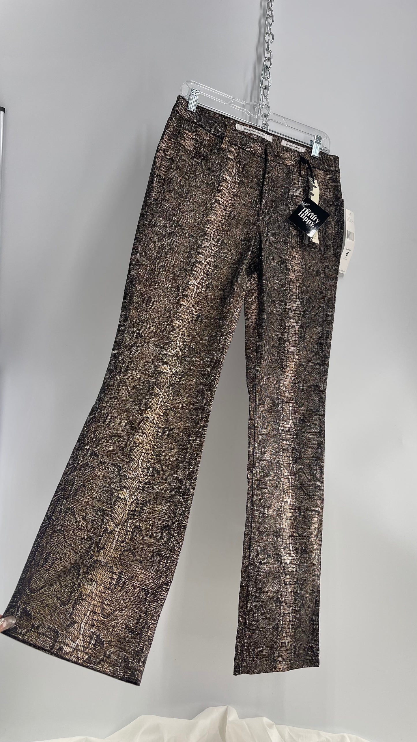 Deadstock Vintage Jones New York Metallic Python Jeans (6)