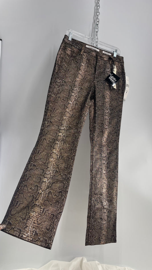 Deadstock Vintage Jones New York Metallic Python Jeans (6)