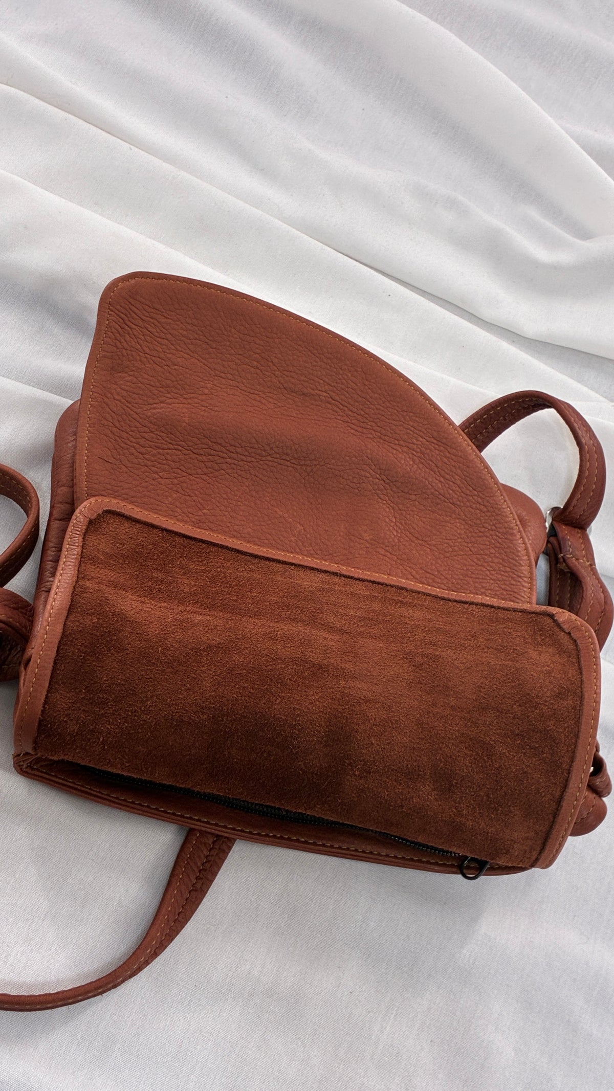 ELIE Genuine Leather Tulip Jr Handbag with Multiple Sections and Zippered Pockets
