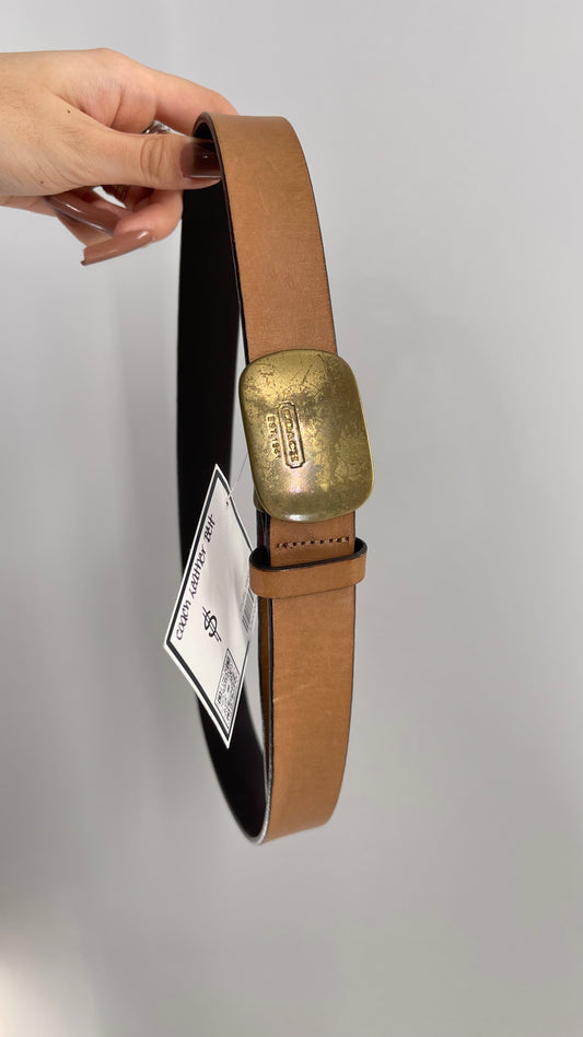 Vintage Coach Tan Leather Belt London, England  (Small)