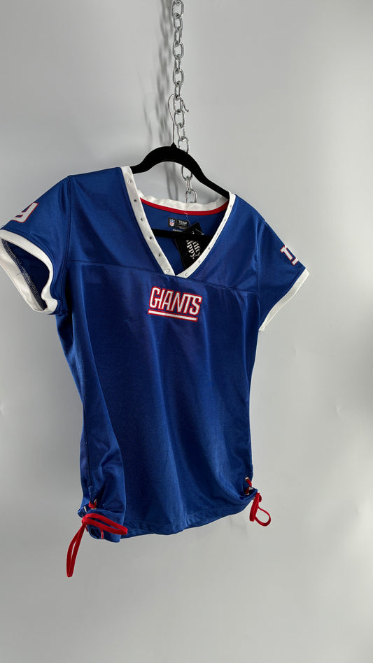 Vintage GIANTS NFL Ribbon Tie Side Jersey with Rhinestone Details (Large)
