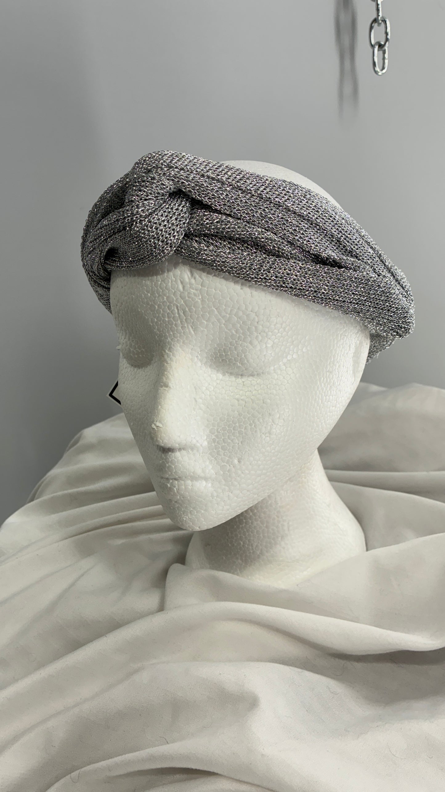 Free People Metallic Silver Mesh Headband
