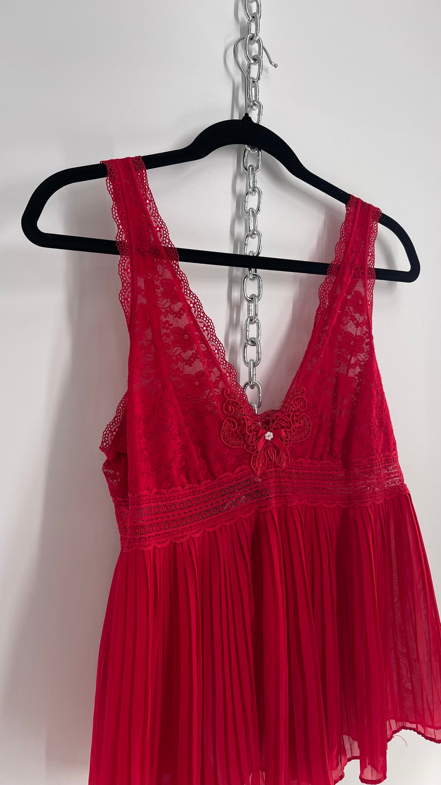 Vintage In Bloom Red Lace Babydoll Tank (Large)