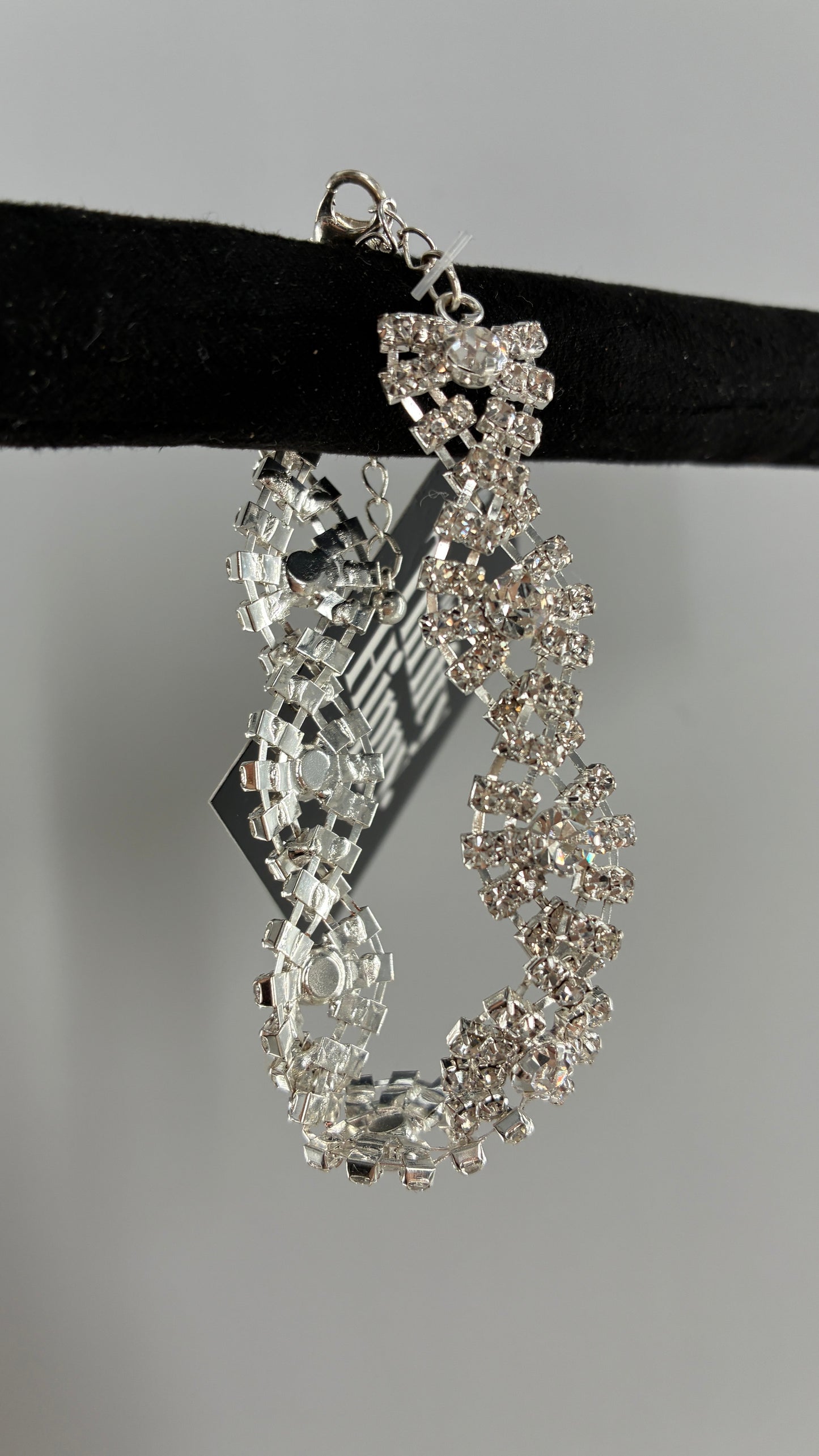 Silver Rhinestone Encrusted Bracelet