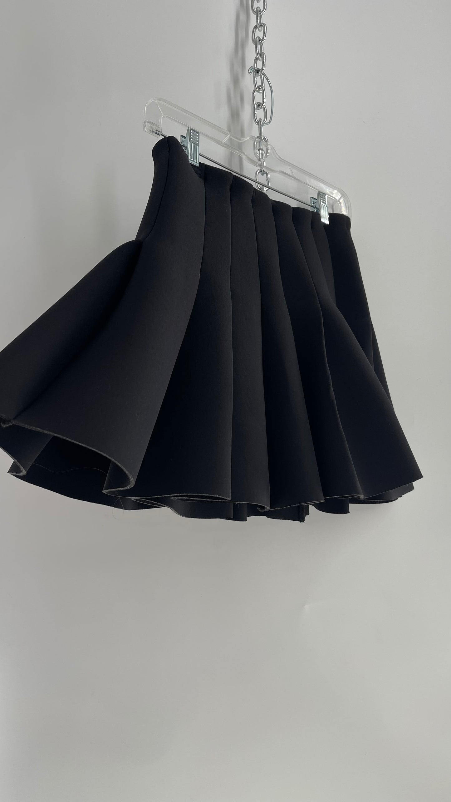 Cartoon Style Pleated Neoprene Mini Skirt (8)