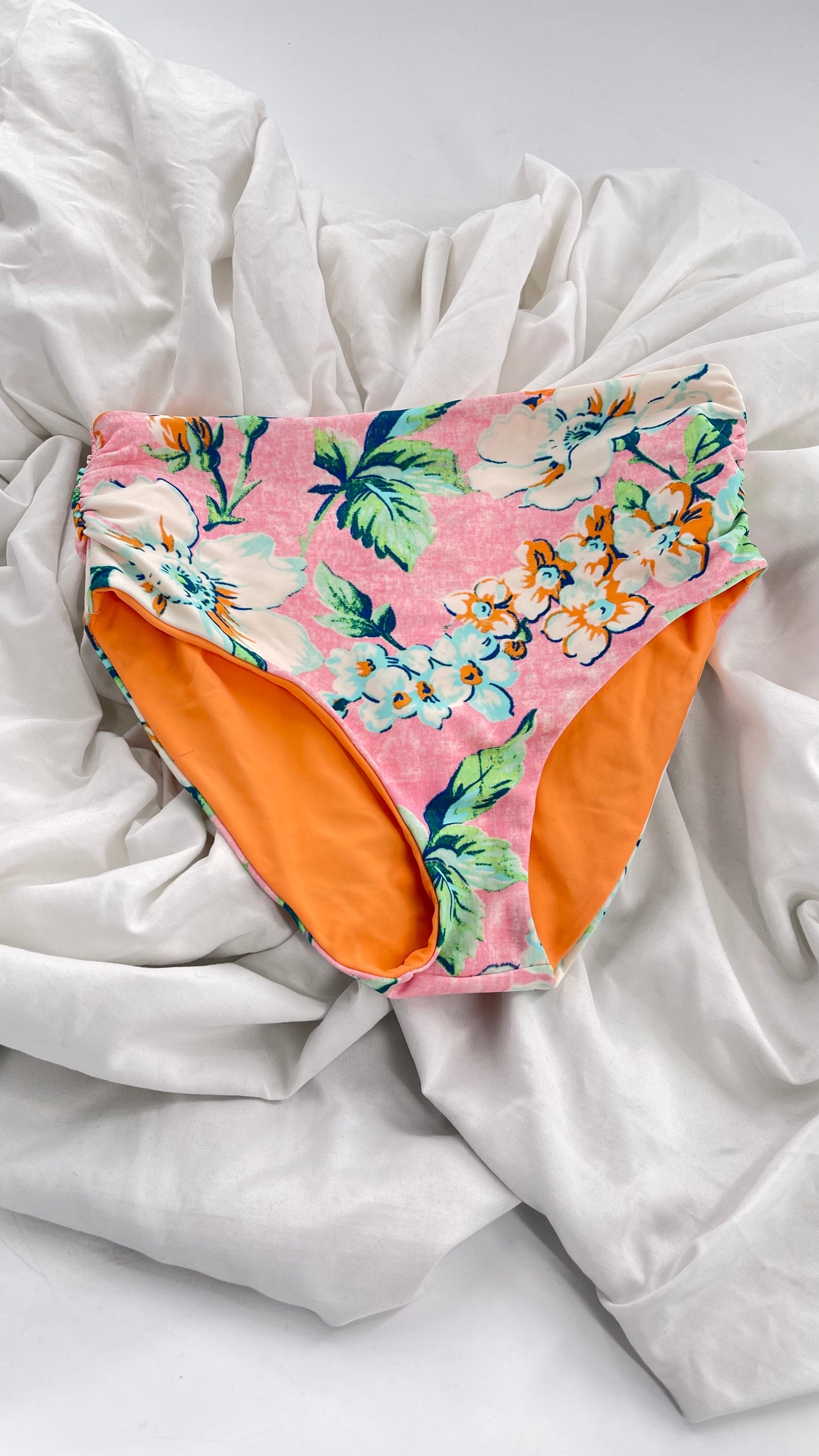 AERIE Tropical Florals Mid Rise Swim Bottoms (Small)
