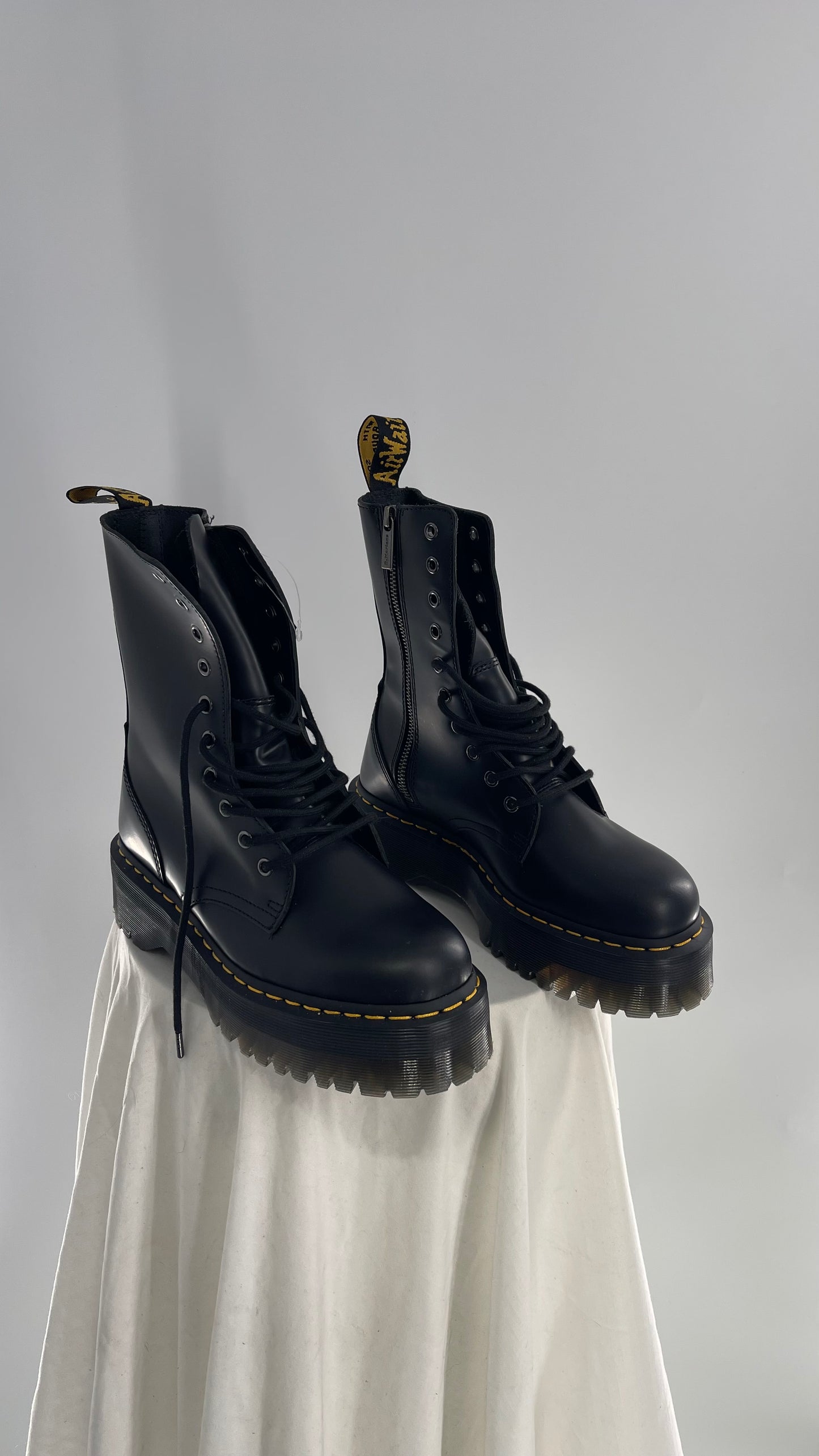 Doc Martens JADON HI Black Patent Leather Platform Boots (8)