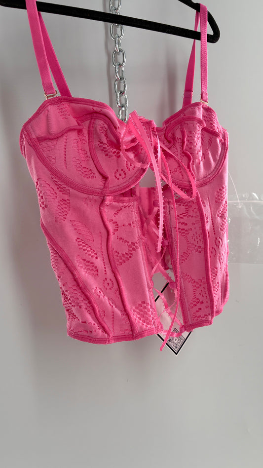 Urban Outfitters Pink Textured Corset (Small)