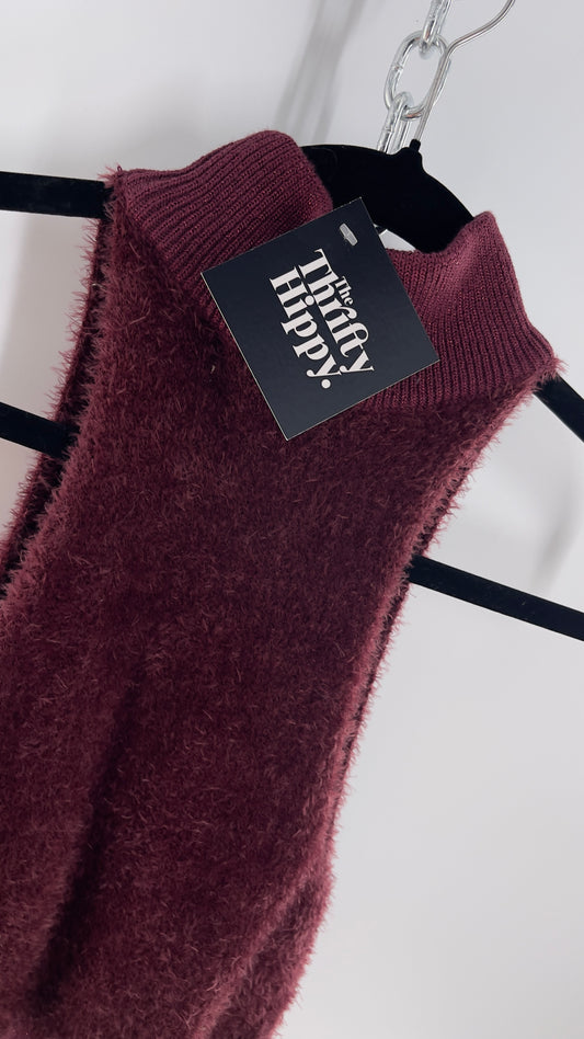 Urban Outfitters Fuzzy Burgundy Turtleneck Tank (Medium)