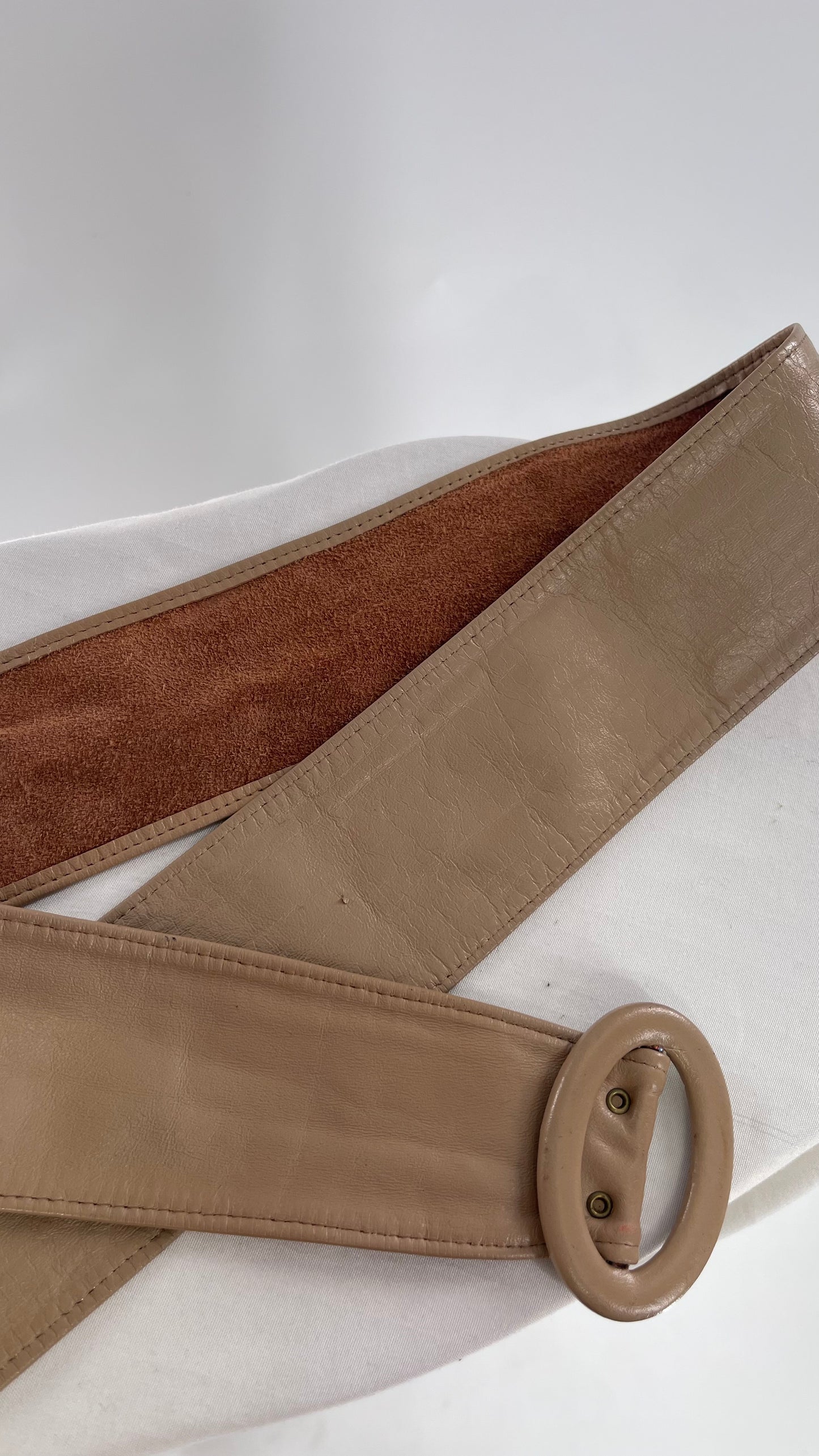 Vintage Tan Genuine Leather Belt (Small)