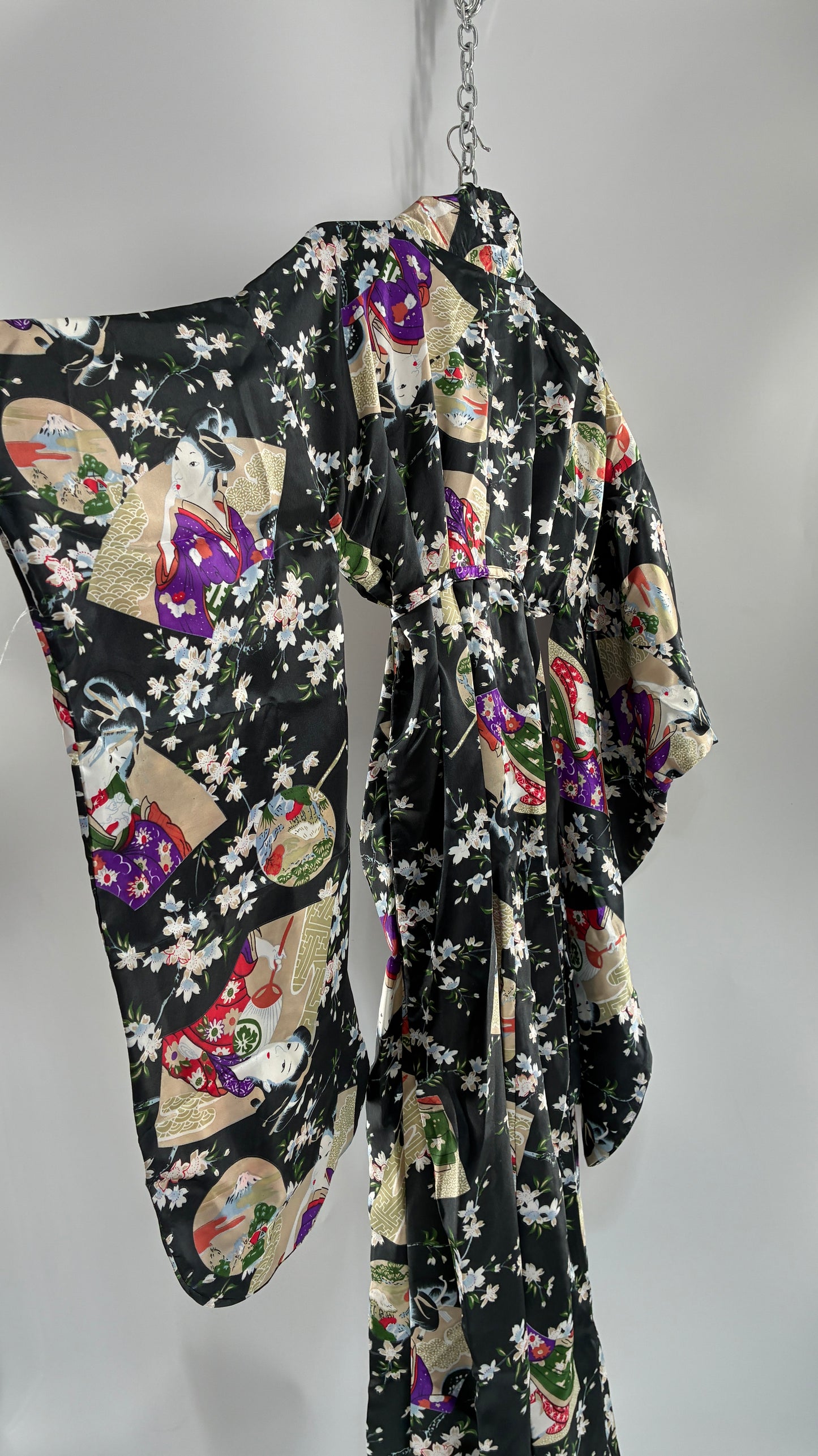Deadstock Vintage Japanese Style Drape Sleeve Duster Robe/Kimono with Tags Attached (One Size)
