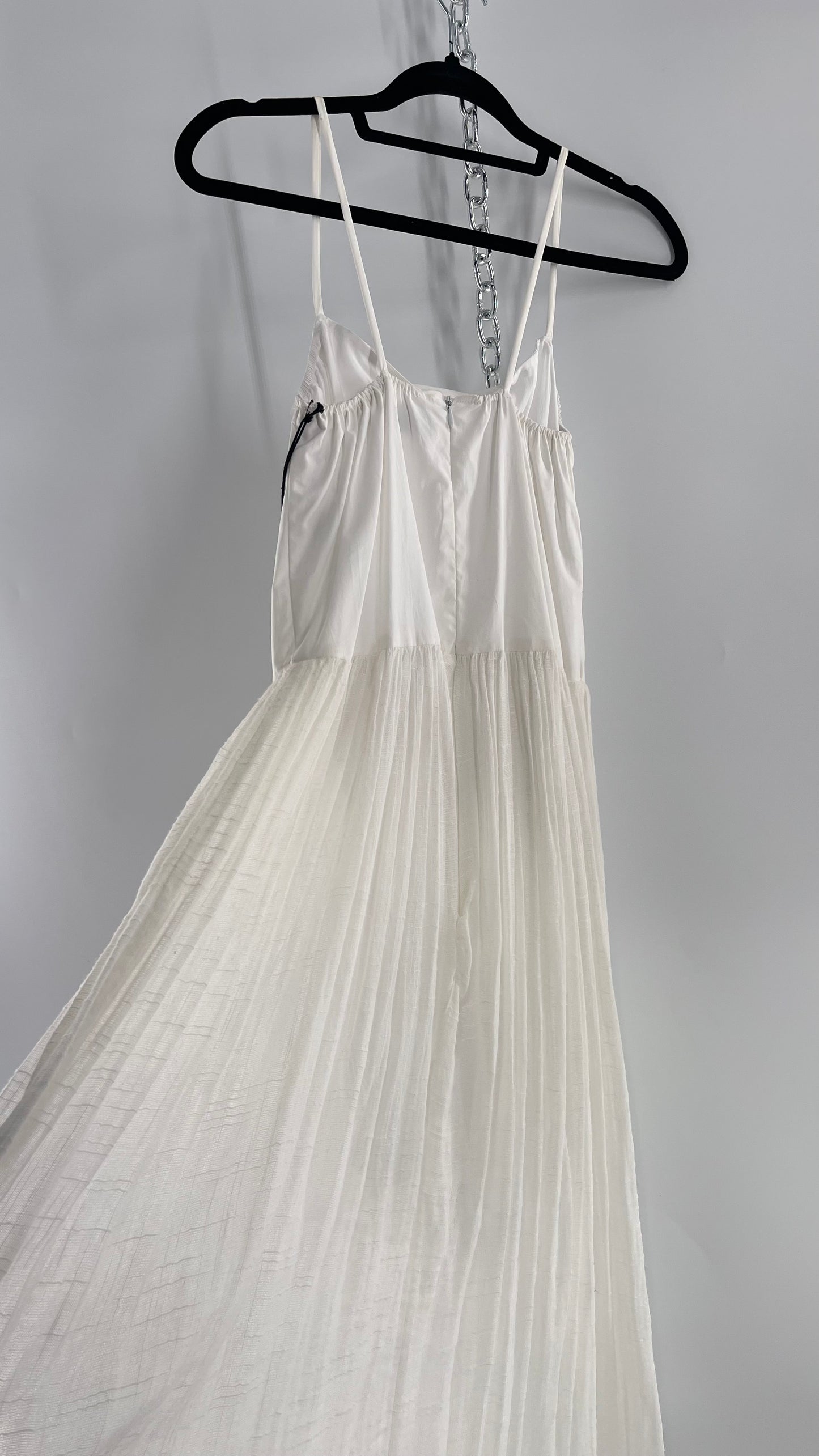 ØM Objects Without Meaning White Dress with Woven Skirt and Tags Attached (Large)