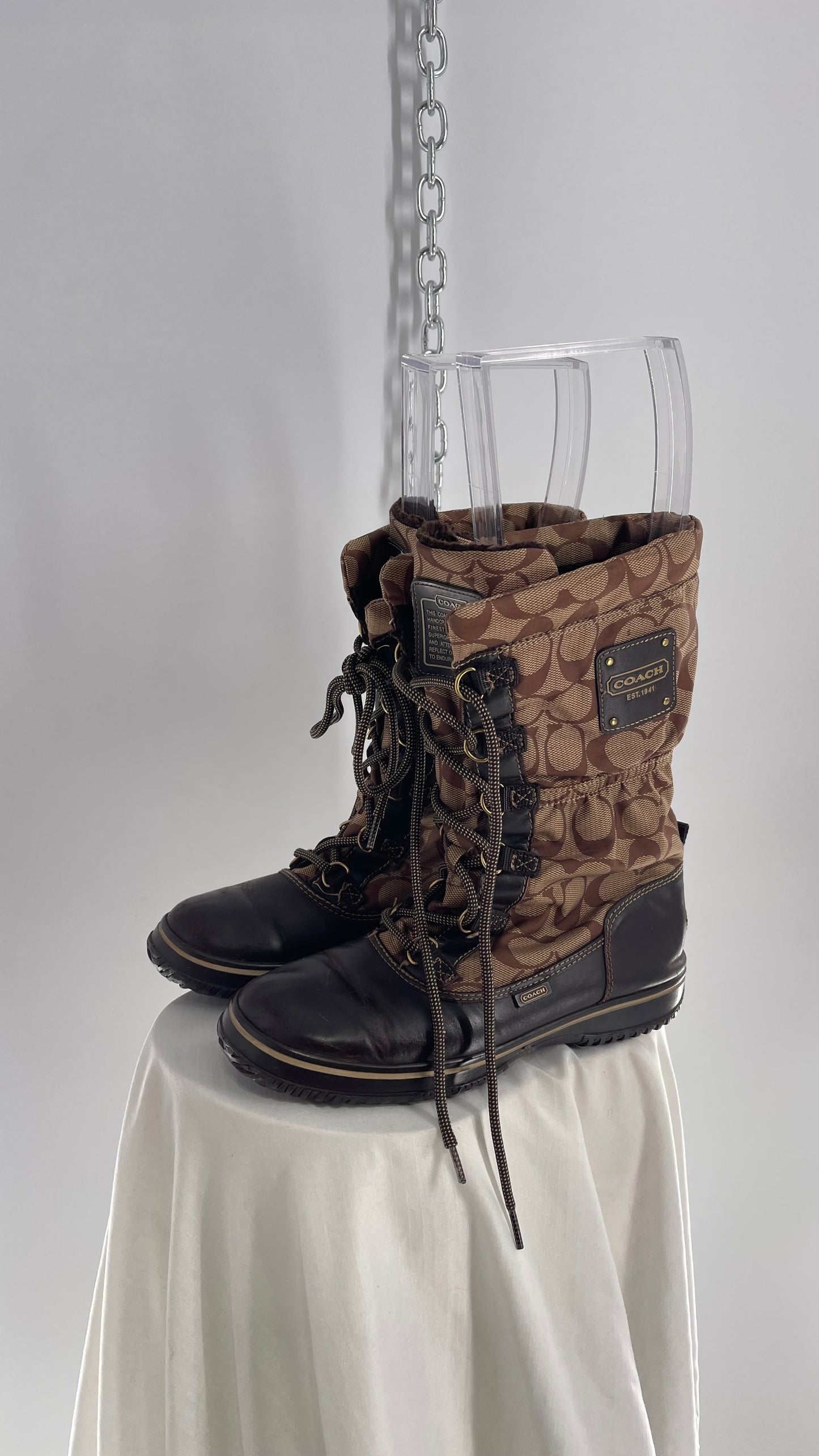 Vintage Coach Shaine Quilted Winter Monogram Boot (7)