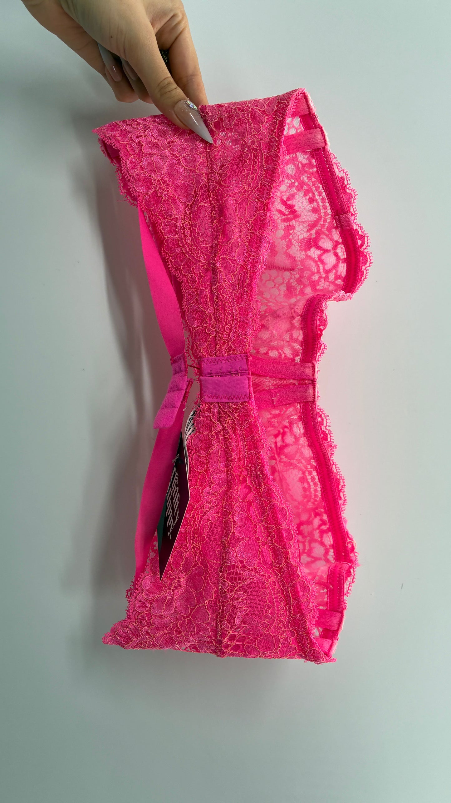 Intimately Free People Neon Pink Lace Bra with Straps (36B)