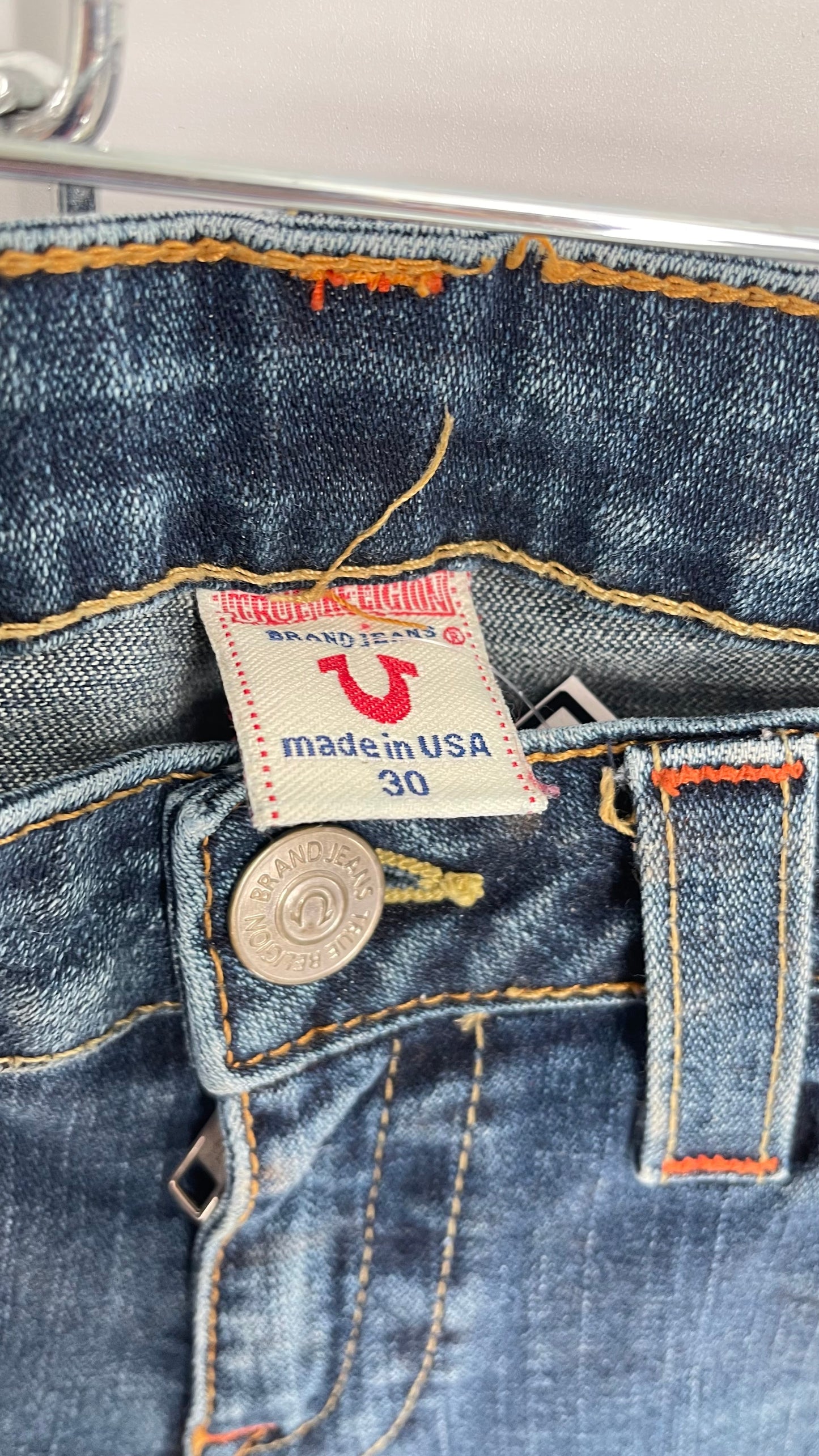 Vintage True Religion Kickflare Jeans with Embroidered Pockets (30)