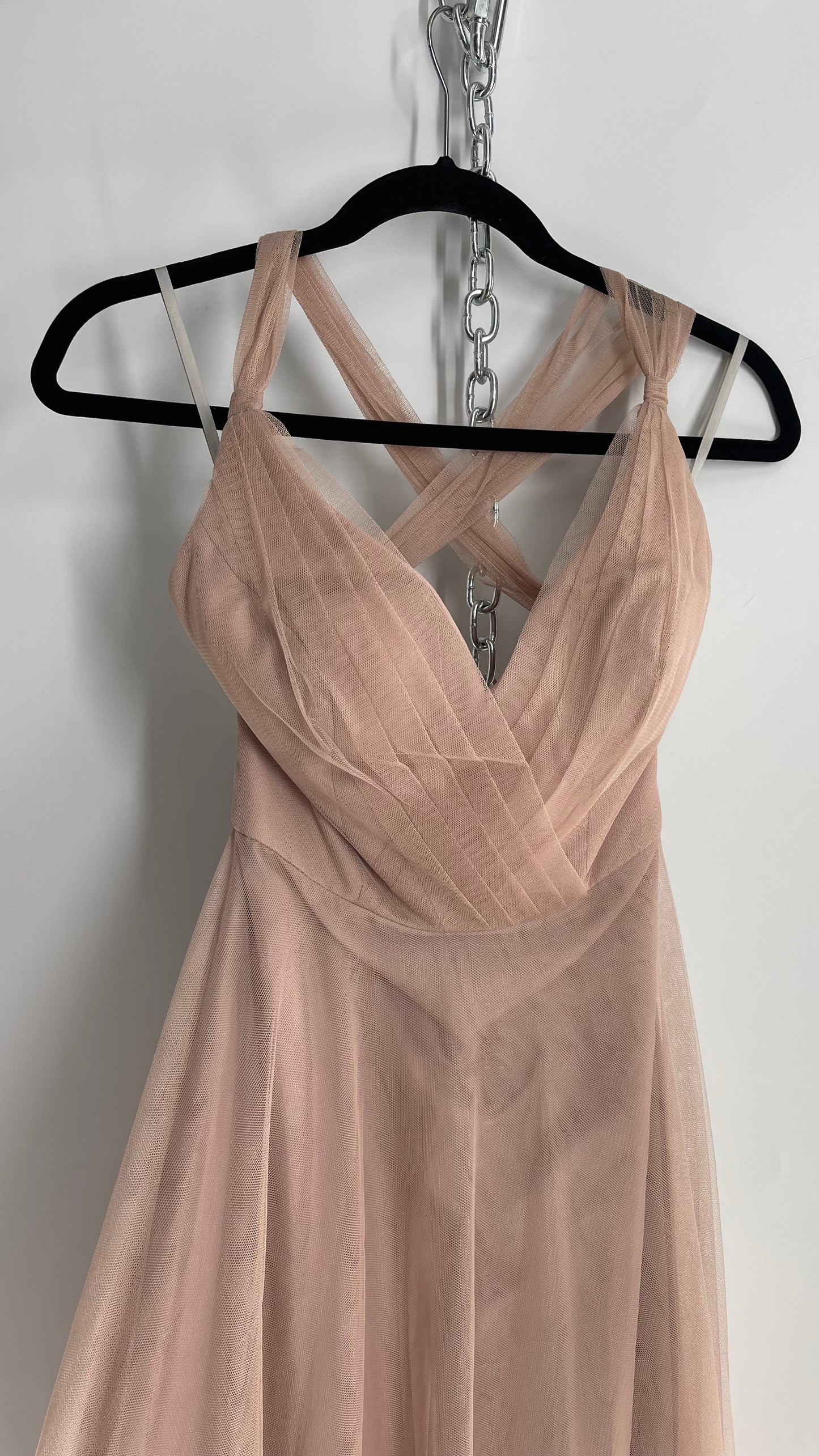 WToo WATTERS Blush Padded Bust and Open Tie Up Back Gown (2)