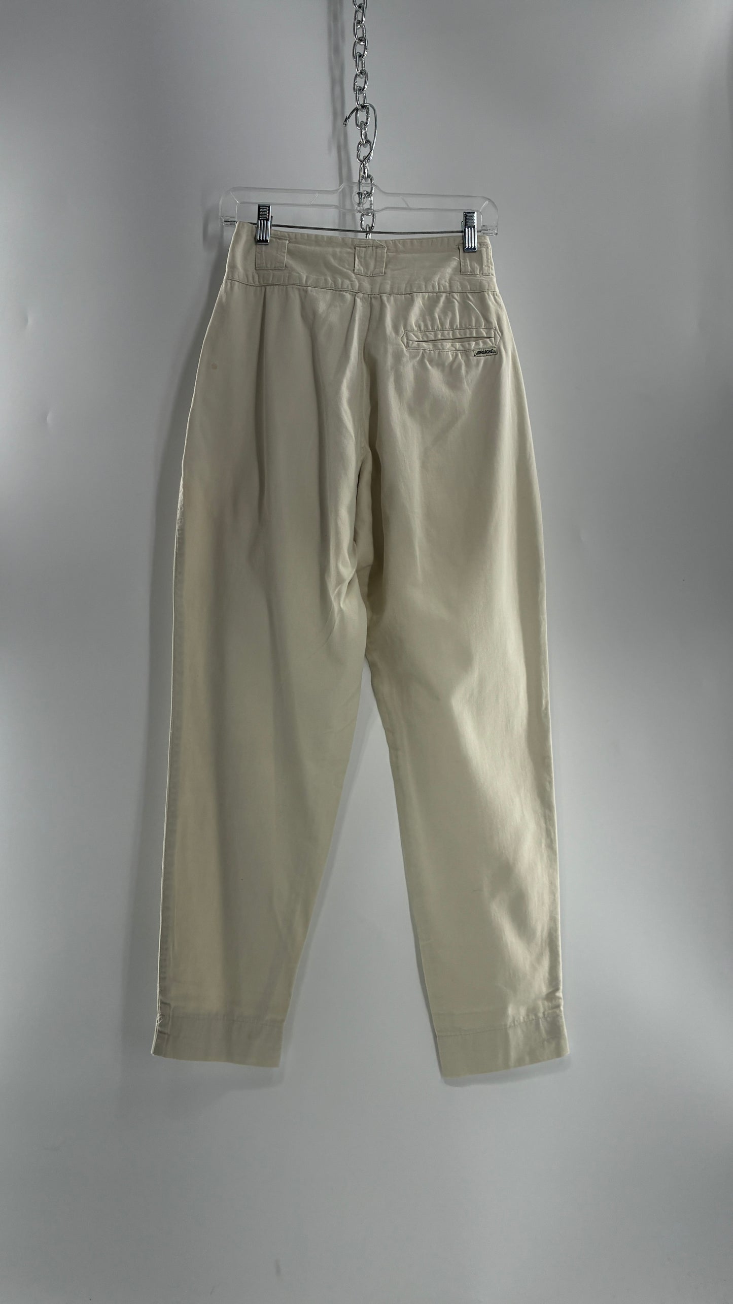 Vintage 1980s JORDACHE Off White High Waisted Pleated Waist Trouser Pant (9/10)
