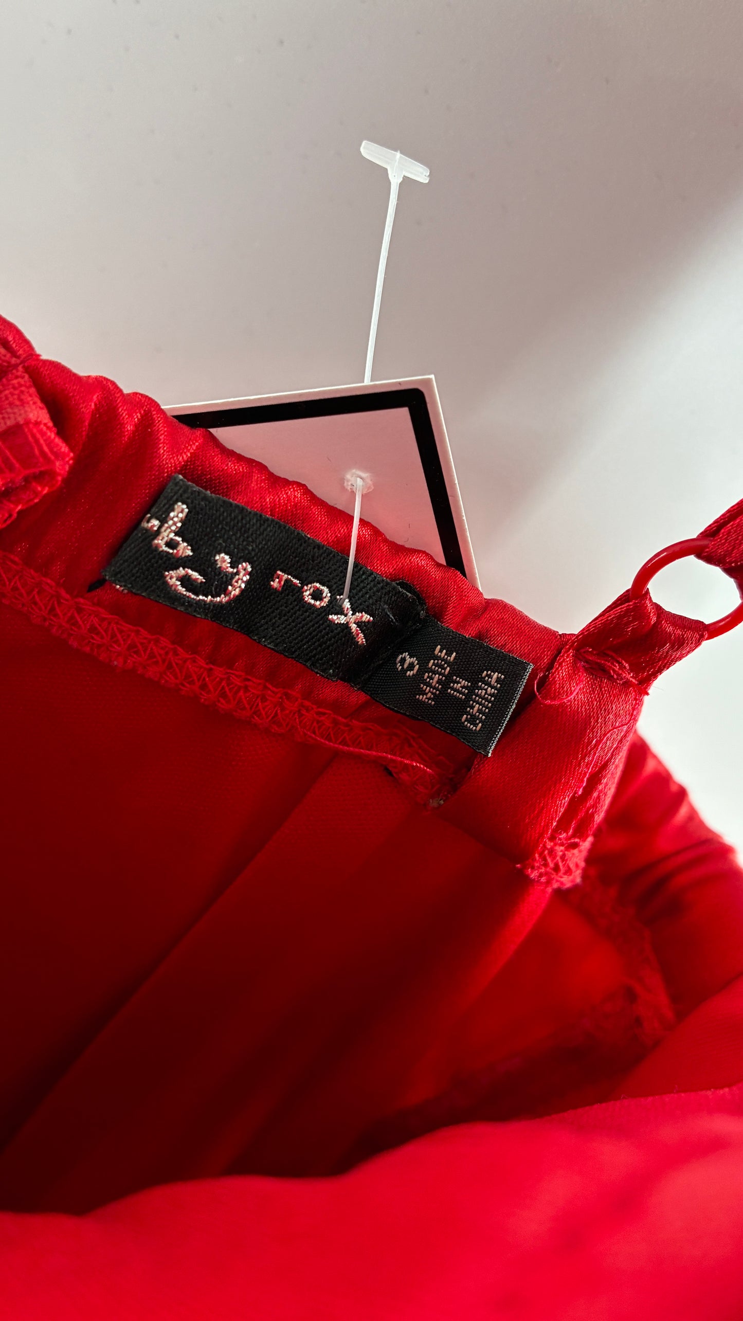 Vintage Ruby Rox Red Full Length One Shoulder Ruched Gown (3)
