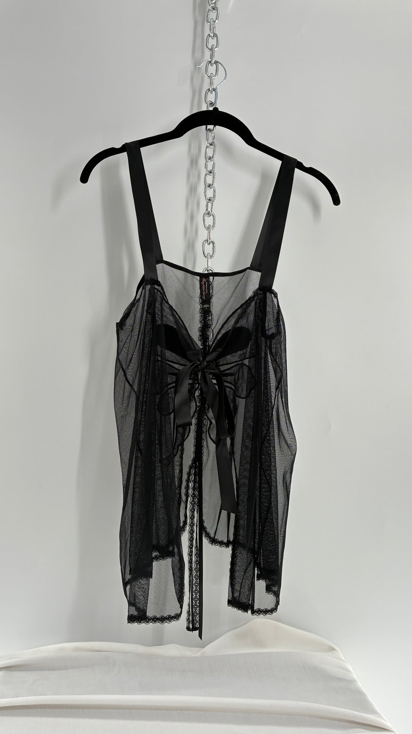 Victoria’s Secret Sexy Little Things Black Sheer Butterfly babydoll (Large)