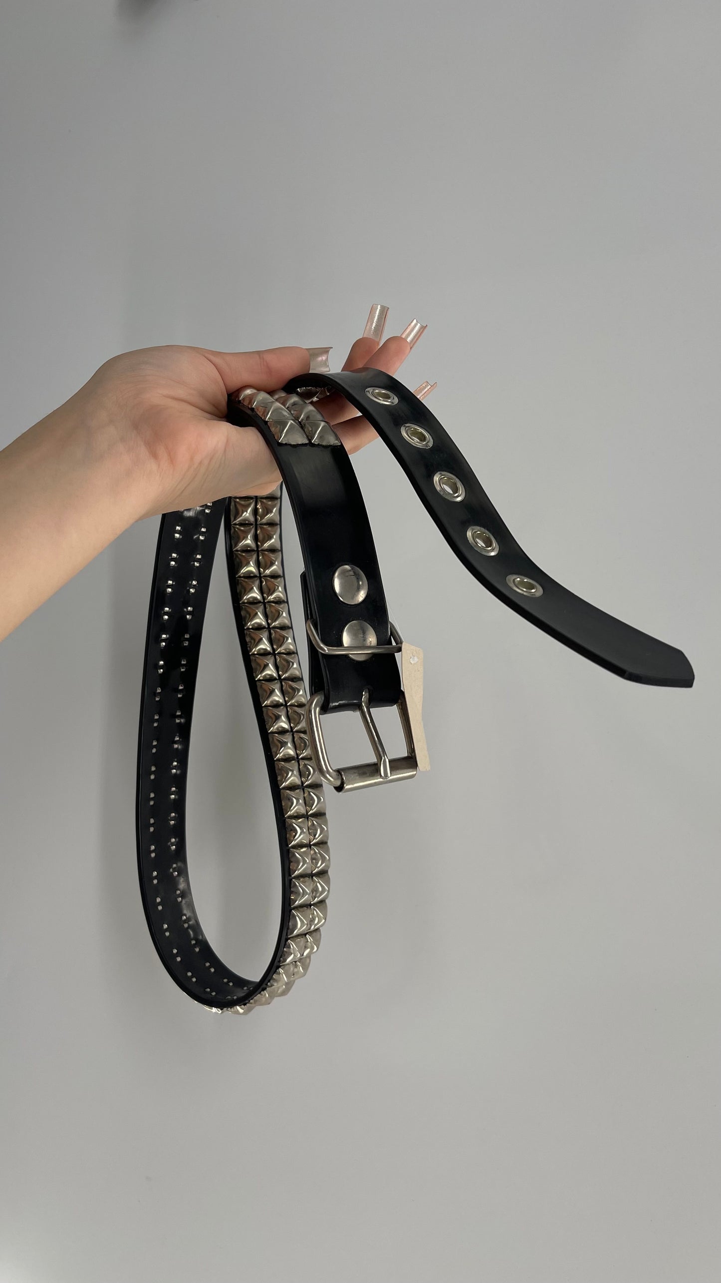 Vintage Studded Black Jelly Belt (S/M)