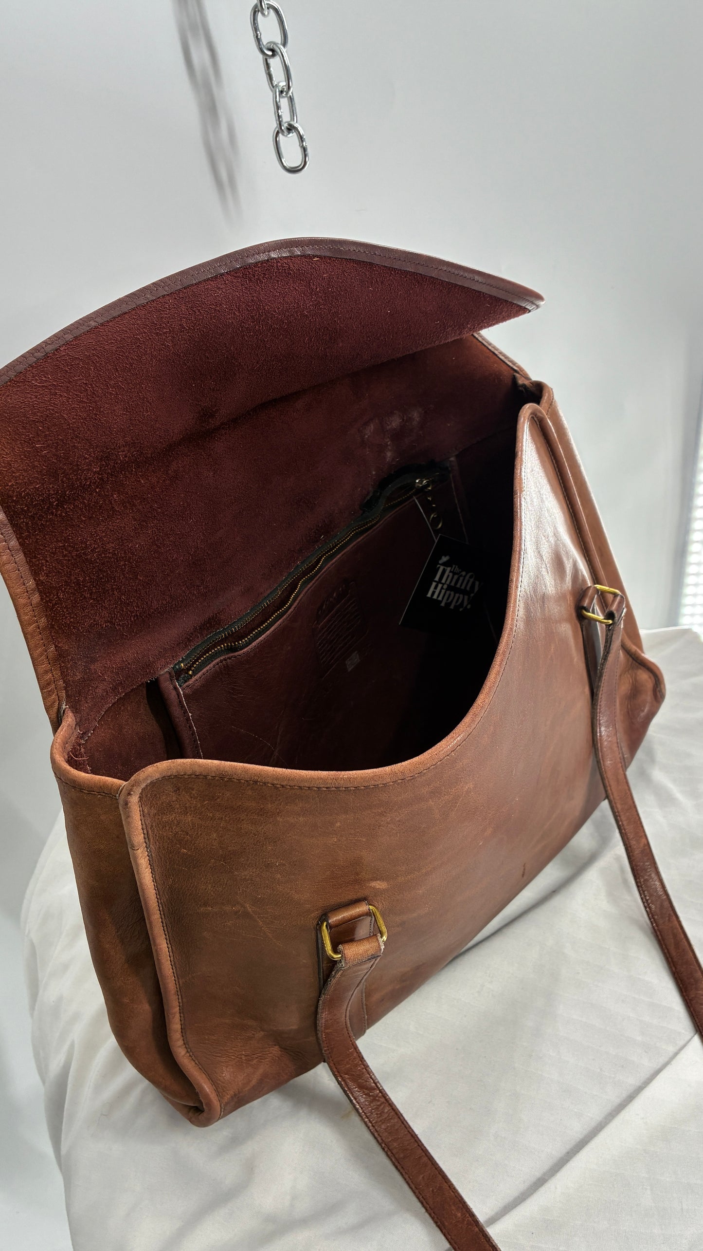 Vintage COACH Leather Envelope Saddle Briefcase Bag