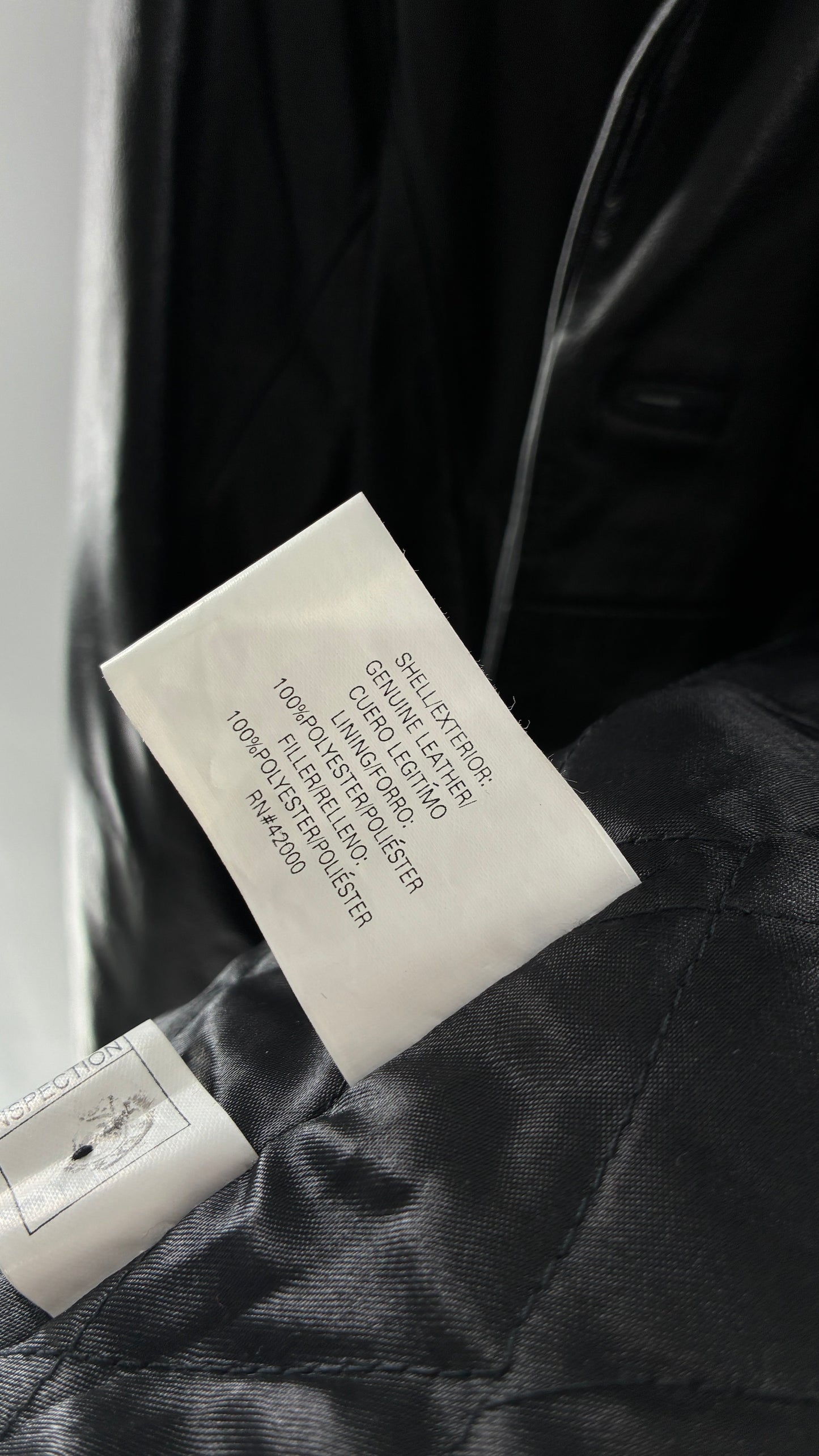 Vintage KATHY IRELAND Black Leather Jacket with Quilted Lining (Large)